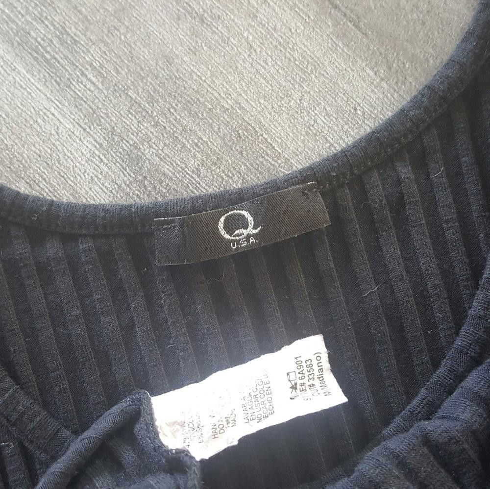 Designer Black Ribbed Q Asymmetrical Mini Size M / US 6-8 / IT 42-44 - 3 Thumbnail