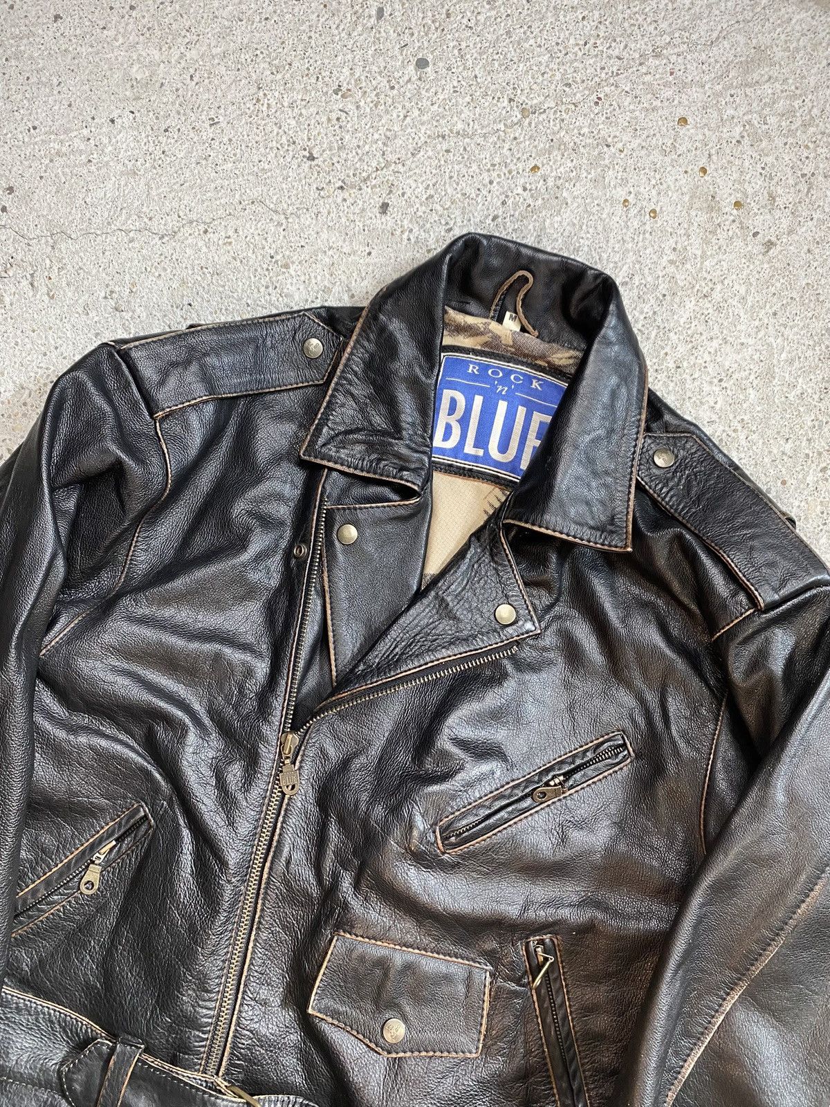 Japanese Brand Vintage biker leather jacket black assimetrical japan Size US M / EU 48-50 / 2 - 6 Thumbnail