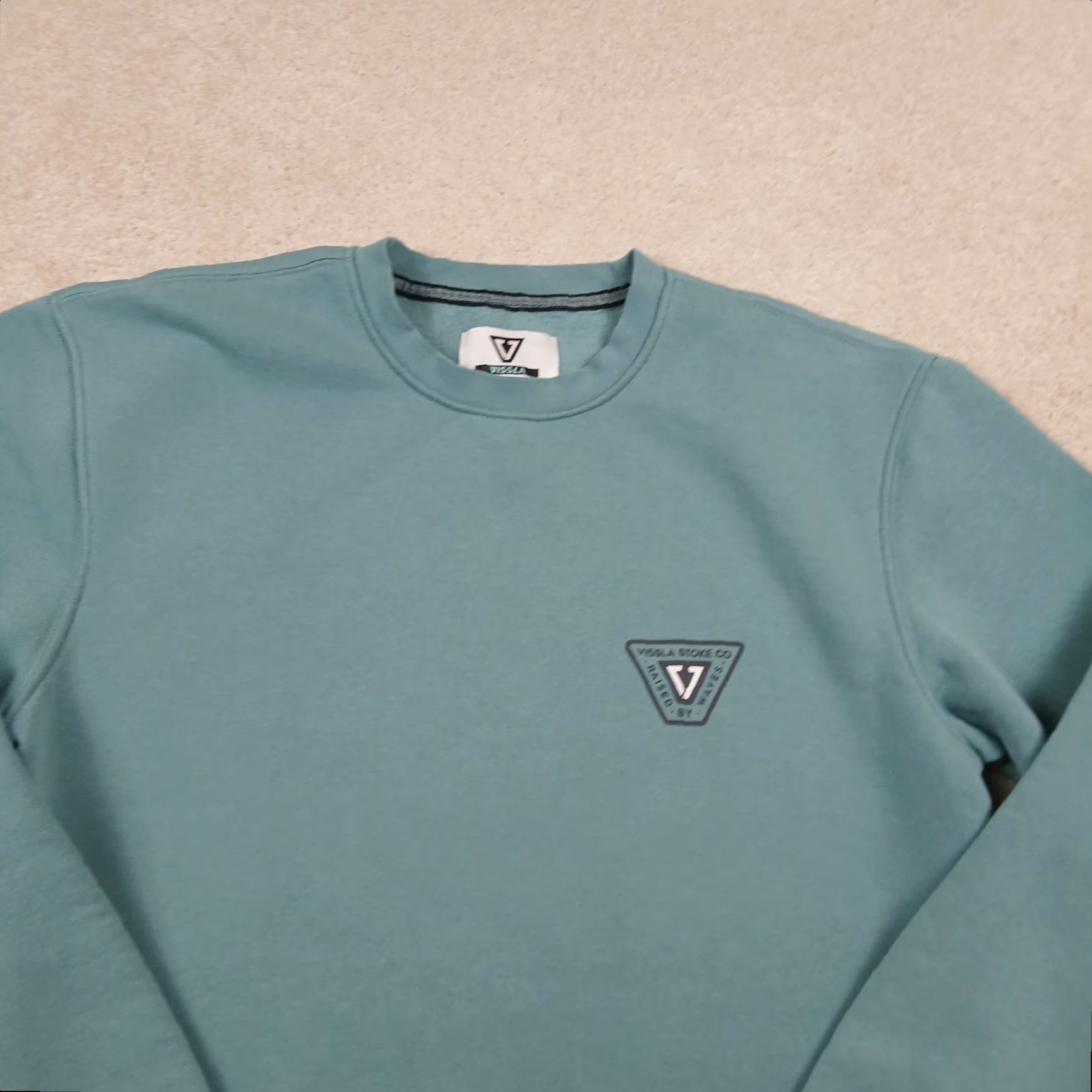 Vissla Vissla Sweatshirt Crewneck Mens Medium Green Pullover Knit Cotton Polyester Embroidered Logo All Seasons Classic Beach College Designer Regular Size US M / EU 48-50 / 2 - 2 Thumbnail