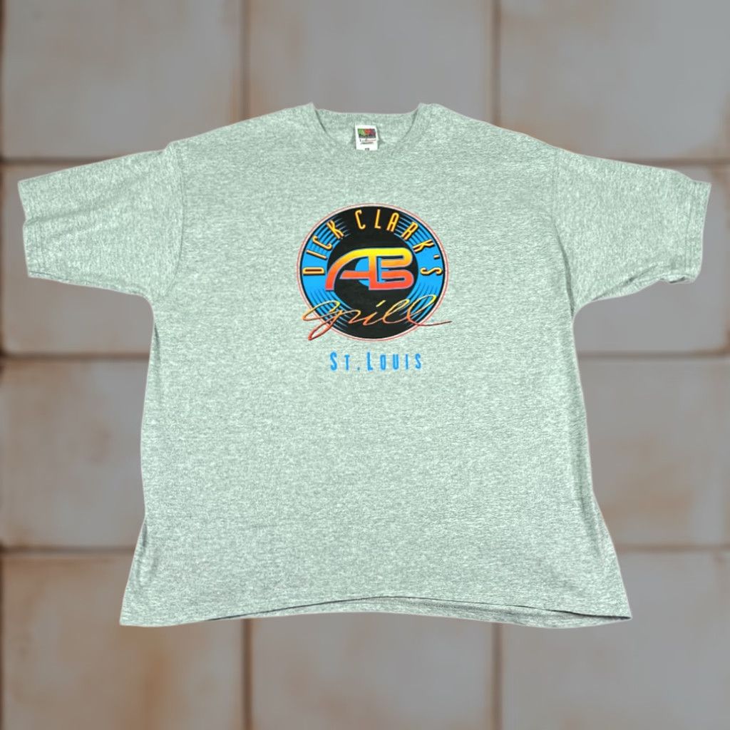 Fruit Of The Loom VINTAGE Dick Clark Grill Shirt Adult EXTRA LARGE Gray American Bandstand 90s Shirt Mens XL Gray 90s Dick Clark Grill Shirt Size US XL / EU 56 / 4 - 1 Thumbnail
