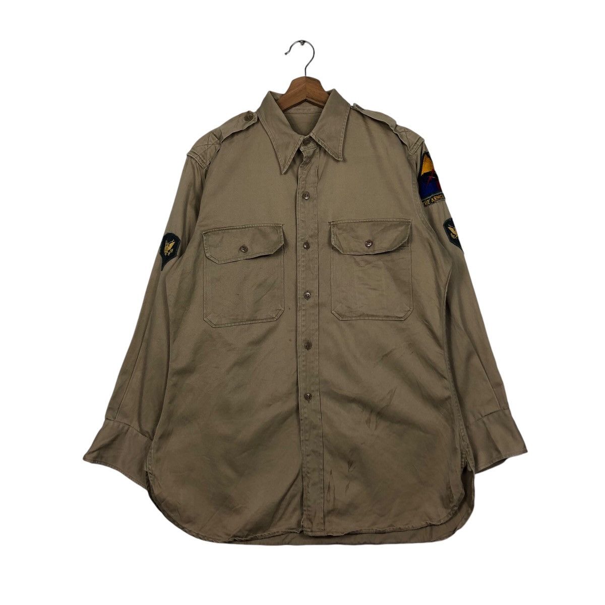 Japanese Brand × Vintage 📌Vintage Military Shirt Jacket Patches Worker Air Force Size US M / EU 48-50 / 2 - 2 Thumbnail