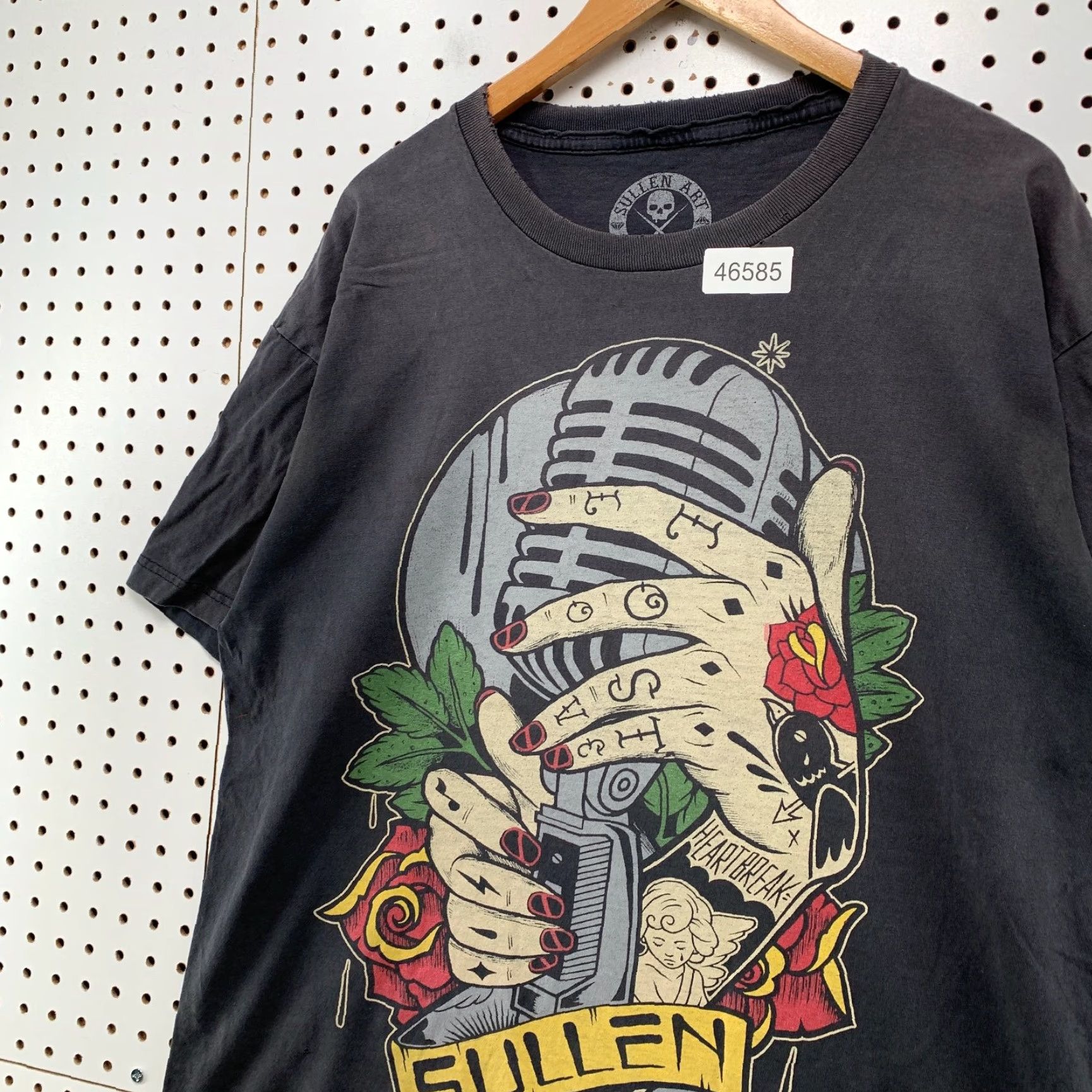 Vintage Sullen Art Collective Shirt Mens XL Faded Black Punk Tattoo Microphone Y2K USA Size US XL / EU 56 / 4 - 6 Thumbnail