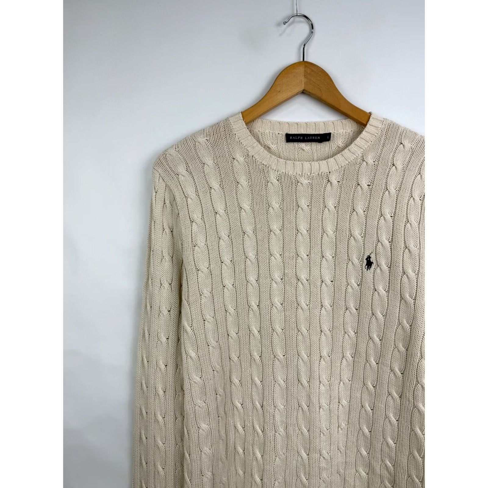 Ralph Lauren VINTAGE Ralph Lauren Sweater Women 90s Beige L Pullover Knit Shirt Womens Size L / US 10 / IT 46 - 3 Thumbnail