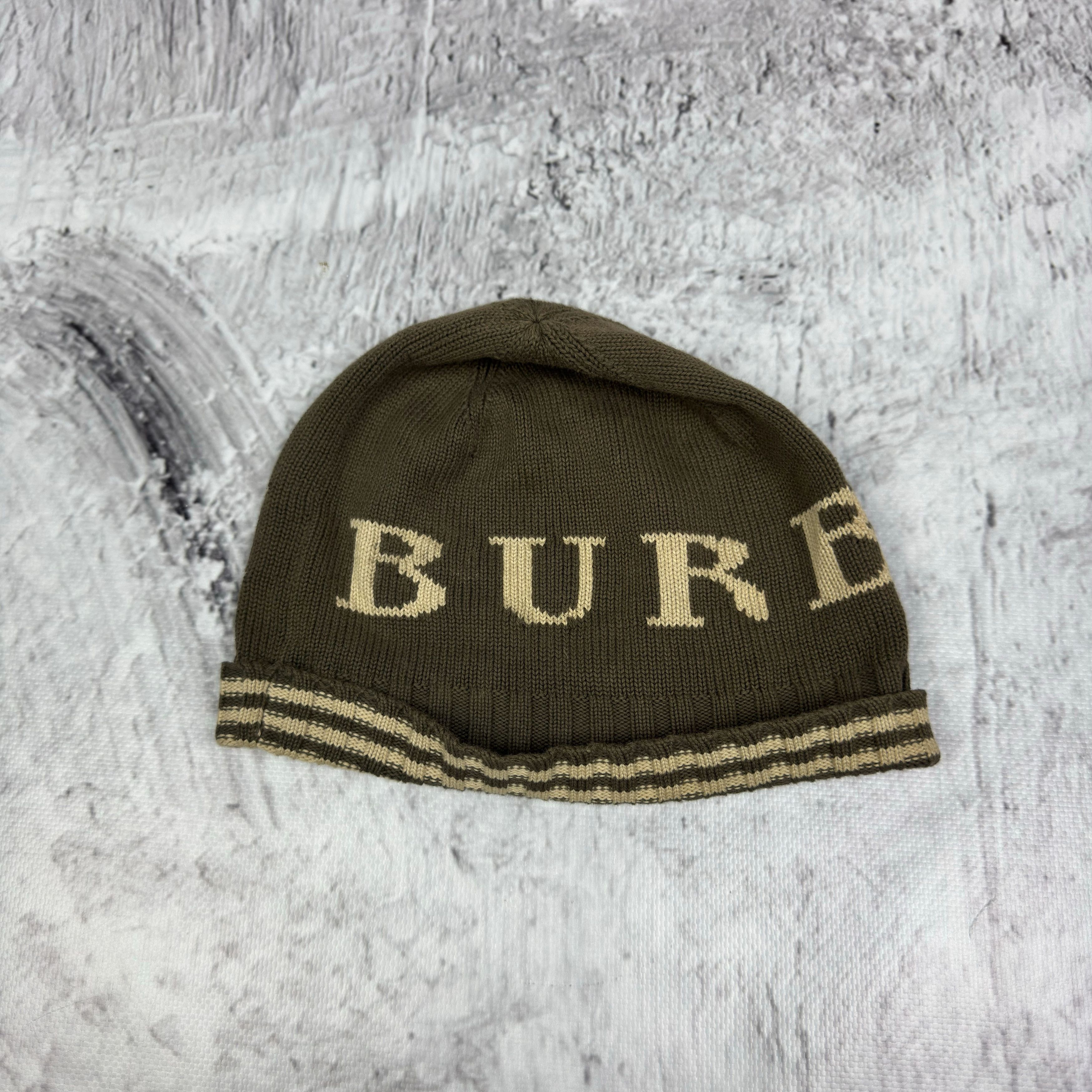 Burberry Burberry Cashmere Knit Brown Tan Logo Beanie Hat Size ONE SIZE - 2 Thumbnail