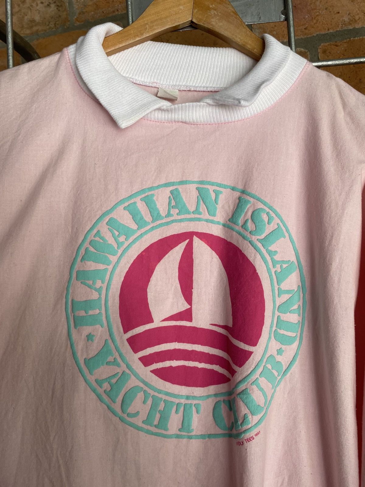 Vintage Hawaiian Pink Sailboat Crewneck Size L / US 10 / IT 46 - 3 Thumbnail