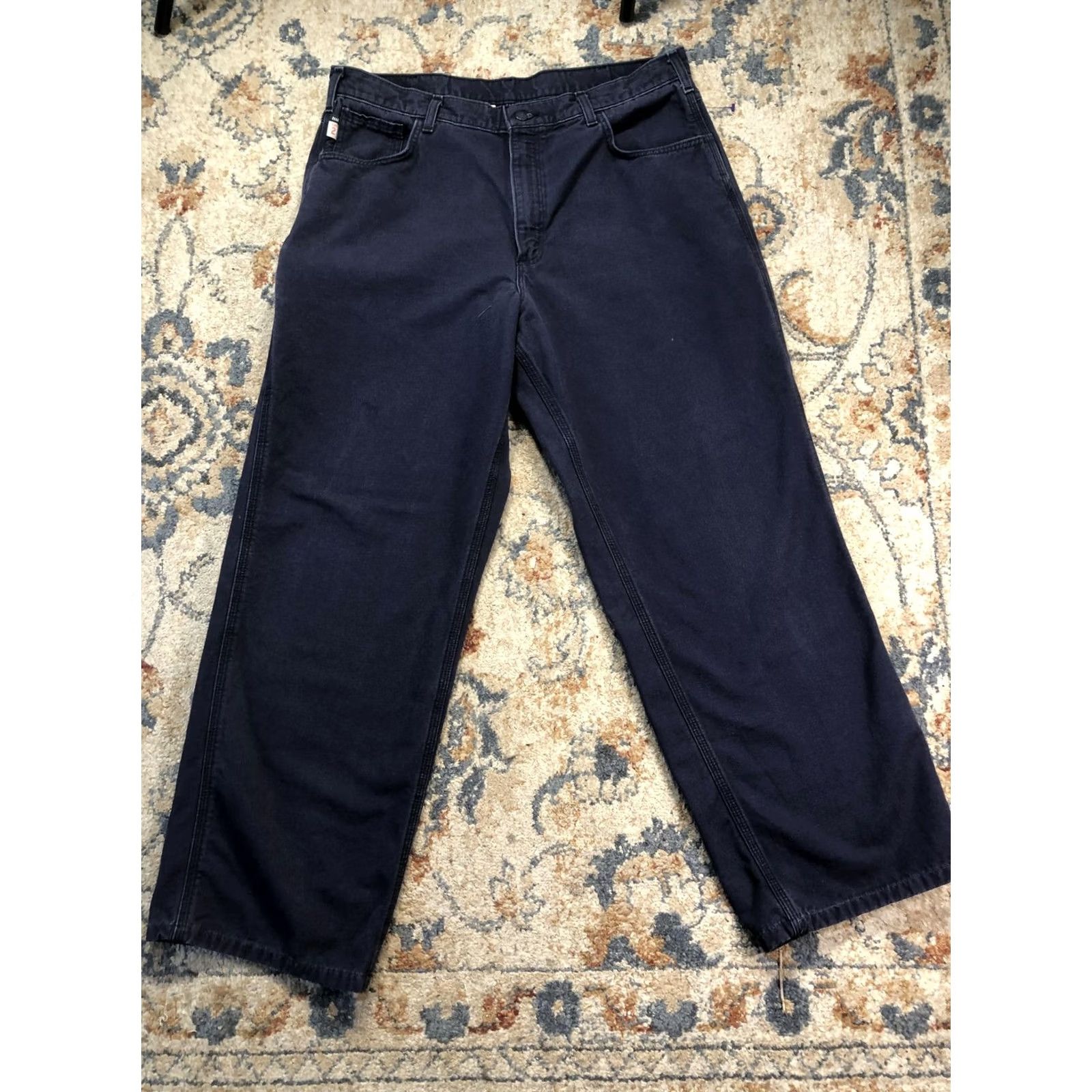 Carhartt Carhartt FR Original Fit Mens 38x32 Blue Denim Carpenter Flame-Resistant Pants blue jeans workwear pants Size US 38 / EU 54 - 4 Thumbnail