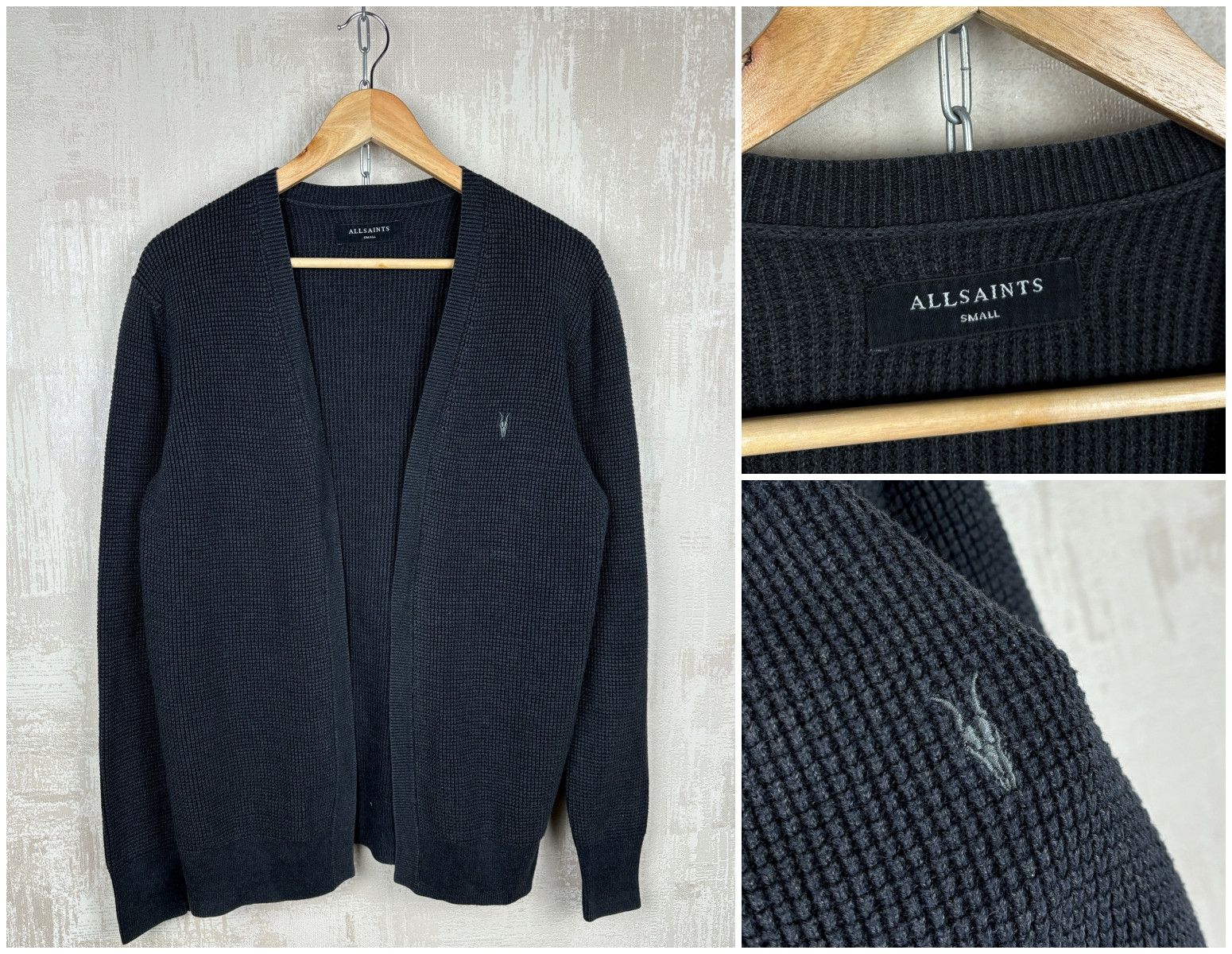 Allsaints AllSaints Trias Cardigan Open Front Sweater Jumper Waffle Size US S / EU 44-46 / 1 - 2 Thumbnail