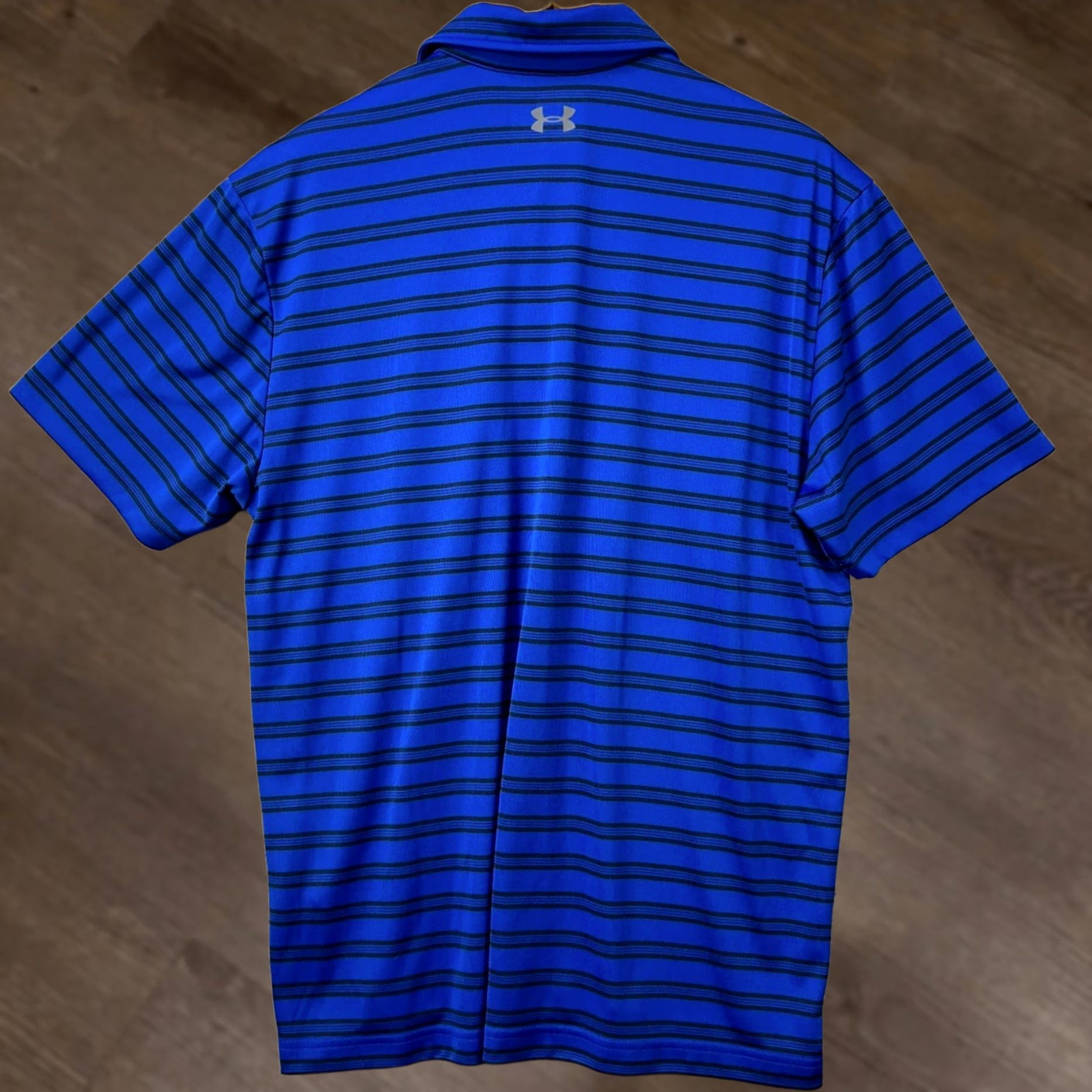 Under Armour Under Armour HeatGear Polo Shirt Men XL Striped Blue Black Short Sleeve Moisture Wicking Golf Rugby Loose Fit EUC Size US XL / EU 56 / 4 - 1 Thumbnail