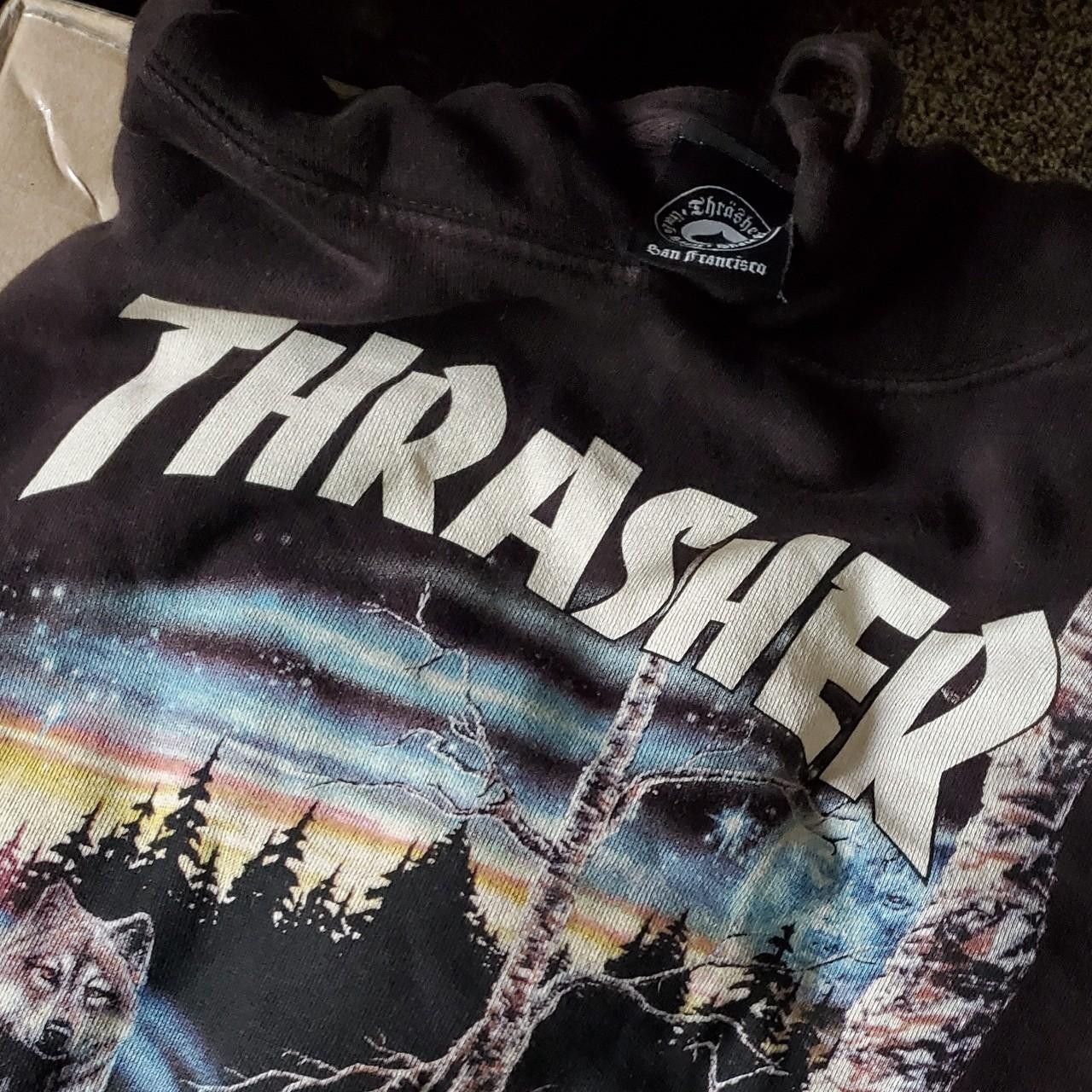 image of The Mountain x Thrasher 13 Wolves Hoodie in Tie Dye, Men's (Size Large)