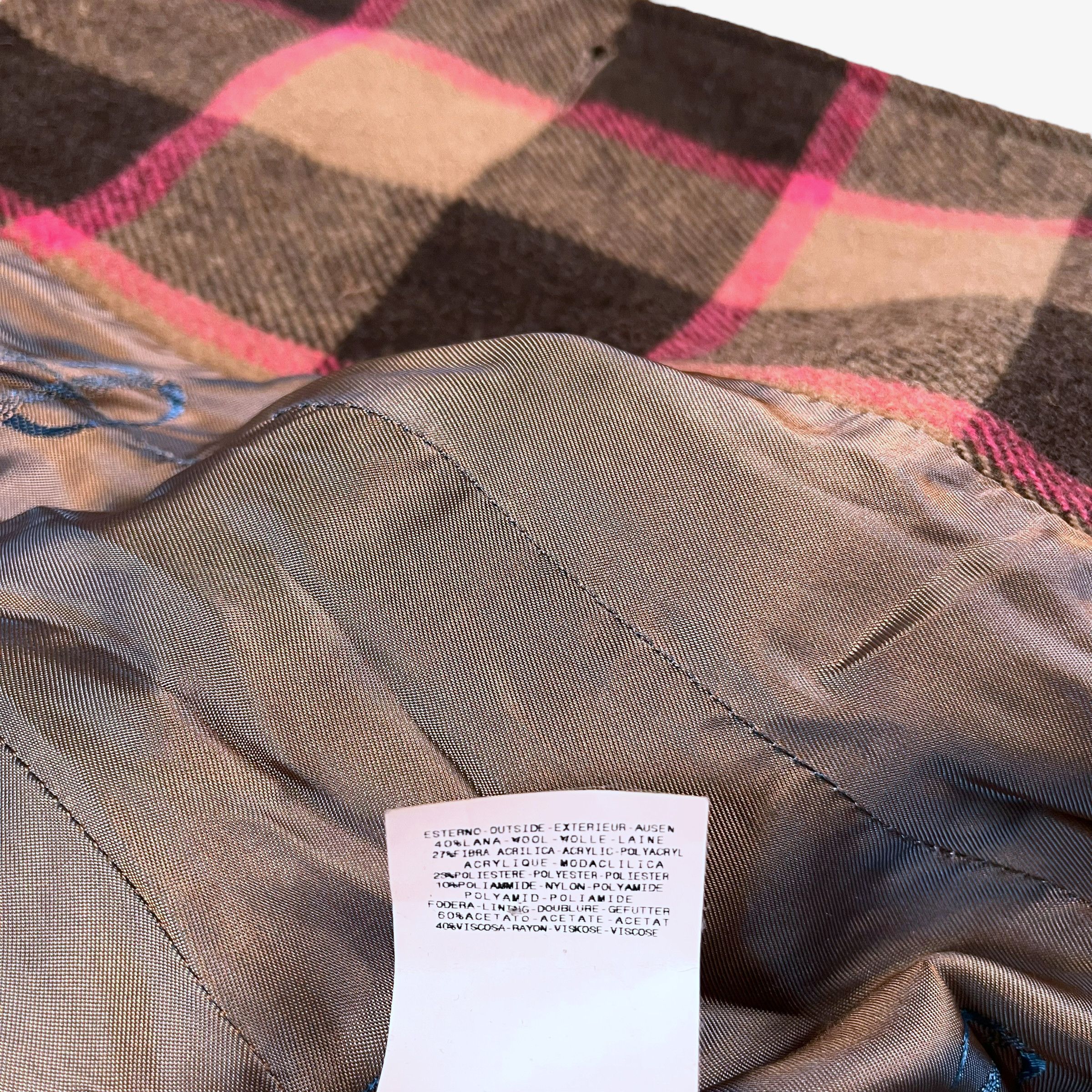Roberto Cavalli Vintage 90s Women's Roberto Cavalli Tartan Wool Coat Size S / US 4 / IT 40 - 4 Thumbnail