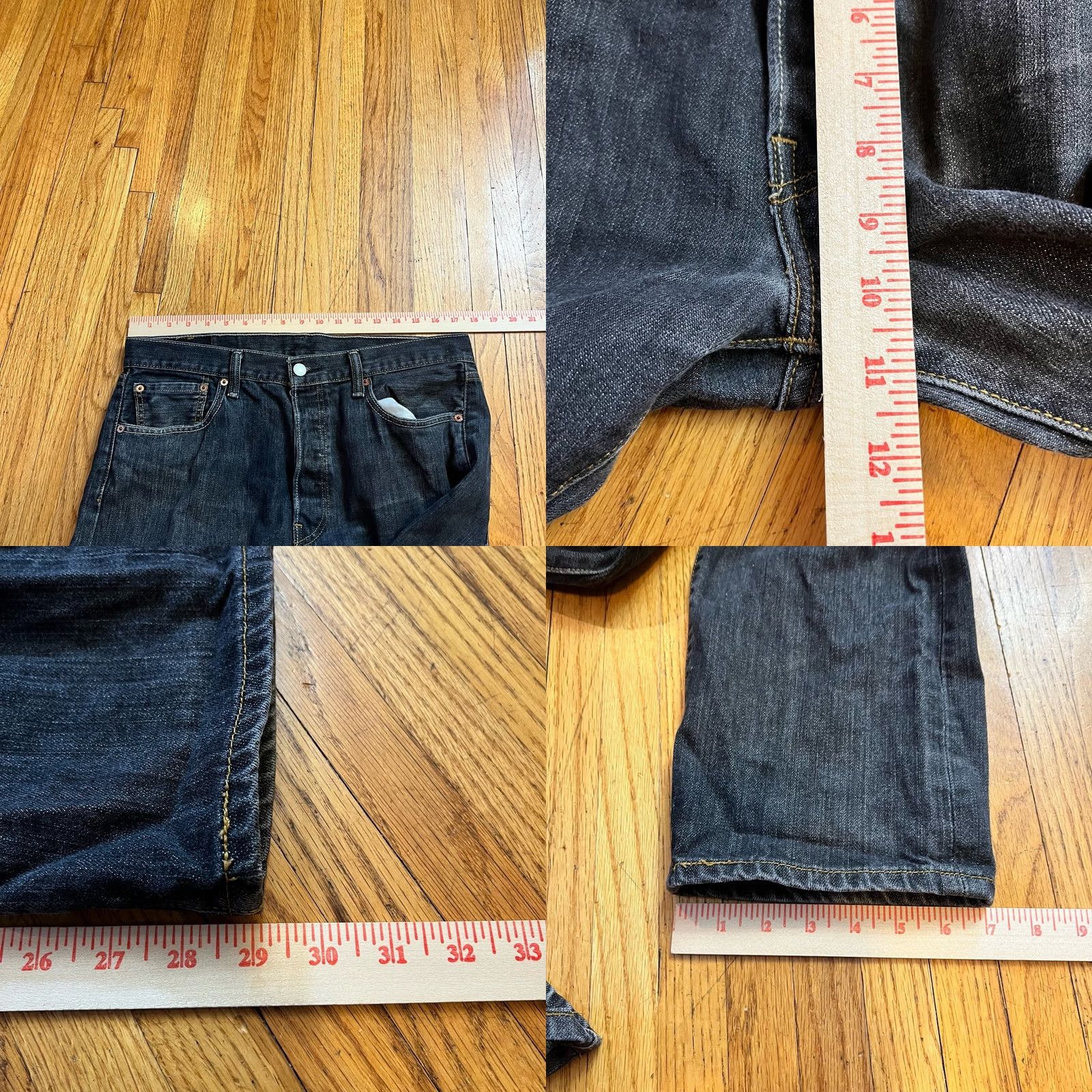 Levi's VINTAGE Levis 501 XX Jeans Men 34 x 30 Fadded Black Original Fit Straight Button Fly Jeans Mens Regular Size 34 Black Distressed Size US 34 / EU 50 - 8 Thumbnail