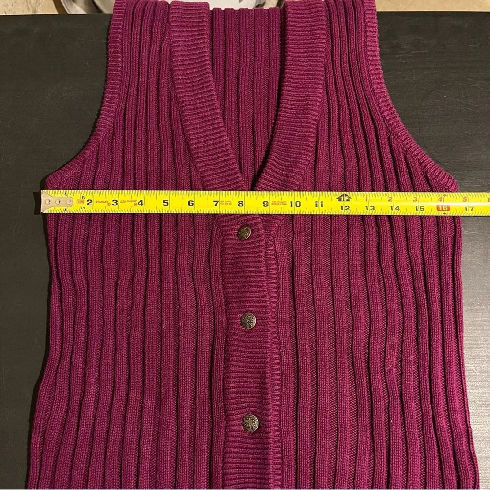 American Eagle Outfitters Y2K Vtg American Eagle Magenta Knit Sweater Vest S Cabincore Size S / US 4 / IT 40 - 6 Thumbnail
