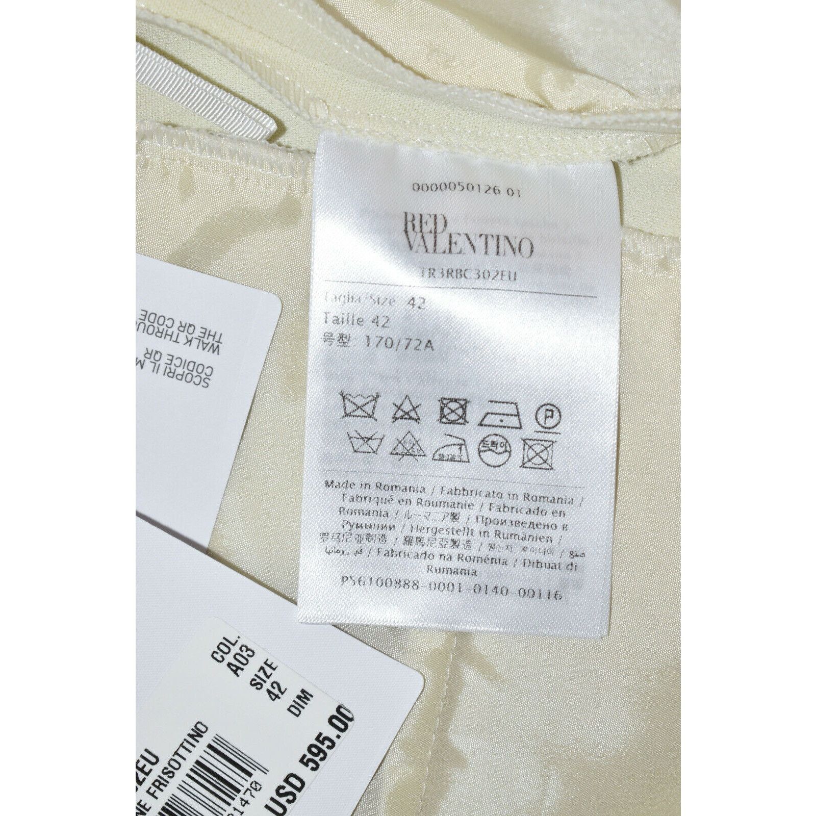 RED Valentino E0 NWT RED VALENTINO Ivory Frisottine Capri Pants Sz 42 $595 Size 28" / US 6 / IT 42 - 7 Thumbnail