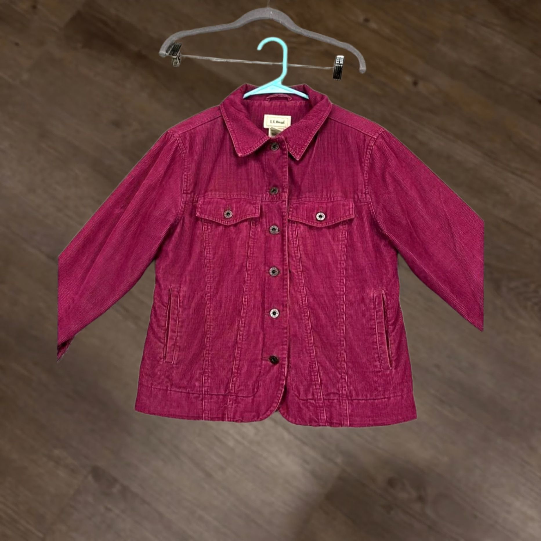 Vintage L.L. Bean Corduroy Jacket Women Small Purple Pink Corduroy Coat Ladies Hand Pocket Mid-Length Size 28" / US 6 / IT 42 - 1 Thumbnail