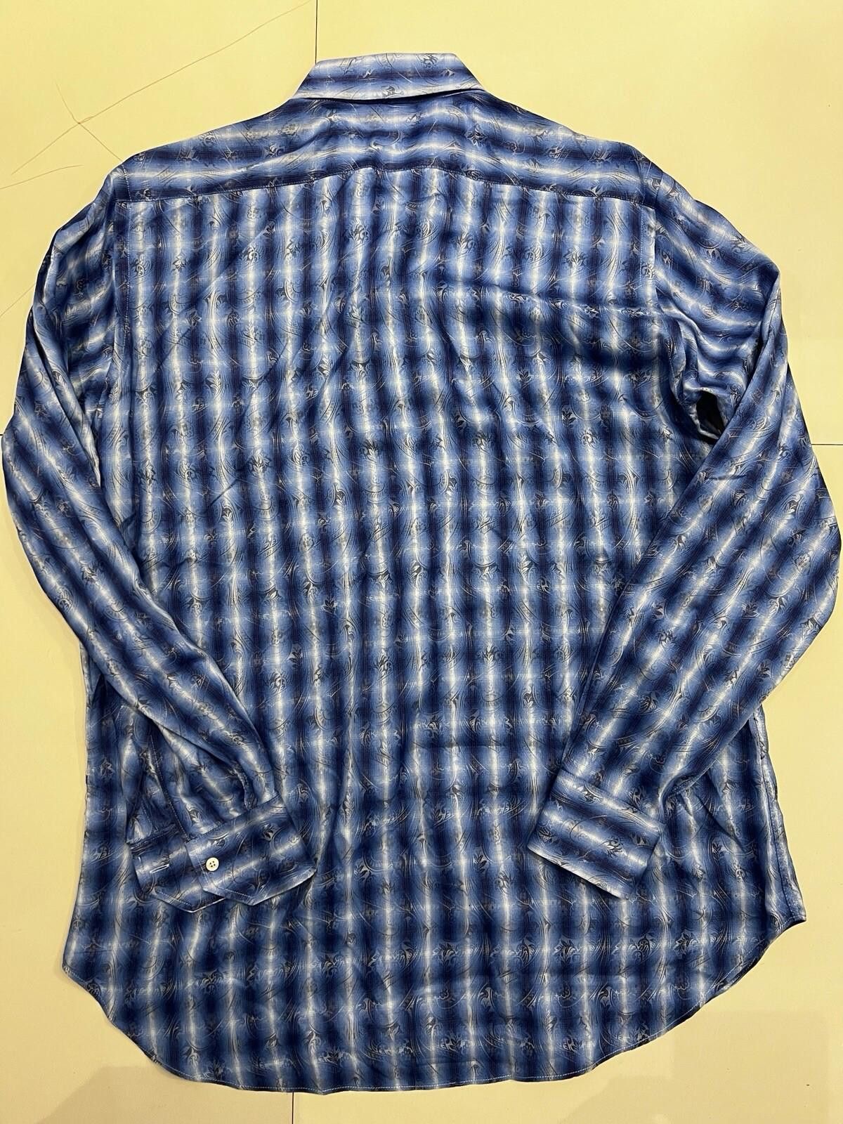 Etro Mens 42 Etro Milano Cotton blue Pattern button shirt Size US L / EU 52-54 / 3 - 6 Thumbnail