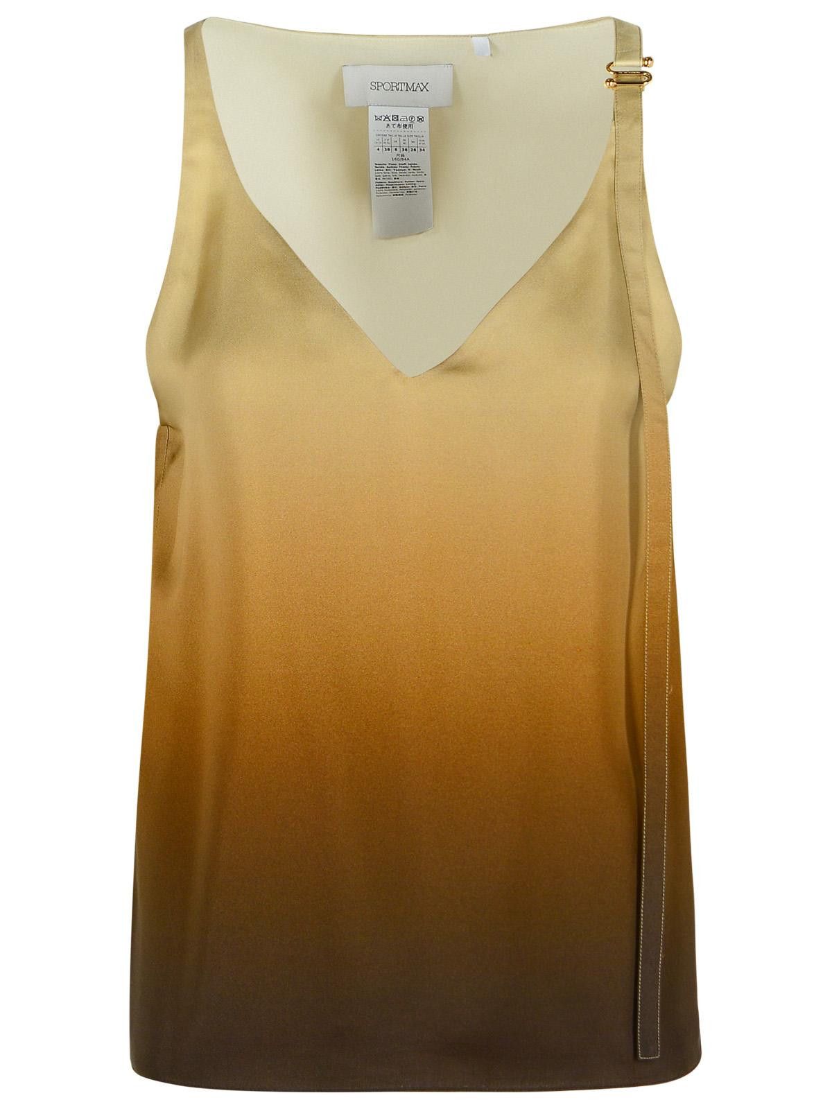 SPORTMAX 'Alcuno' Beige Gradient Silk Top