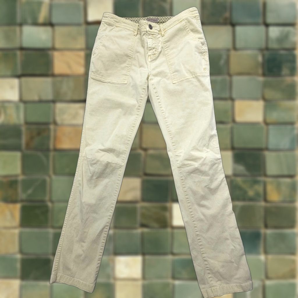 Gramicci Gramicci Slim Pants Womens 6 Light Yellow Cotton Hiking Outdoor Chino Slim Low Rise 30in Inseam Pockets Size 28" / US 6 / IT 42 - 1 Thumbnail
