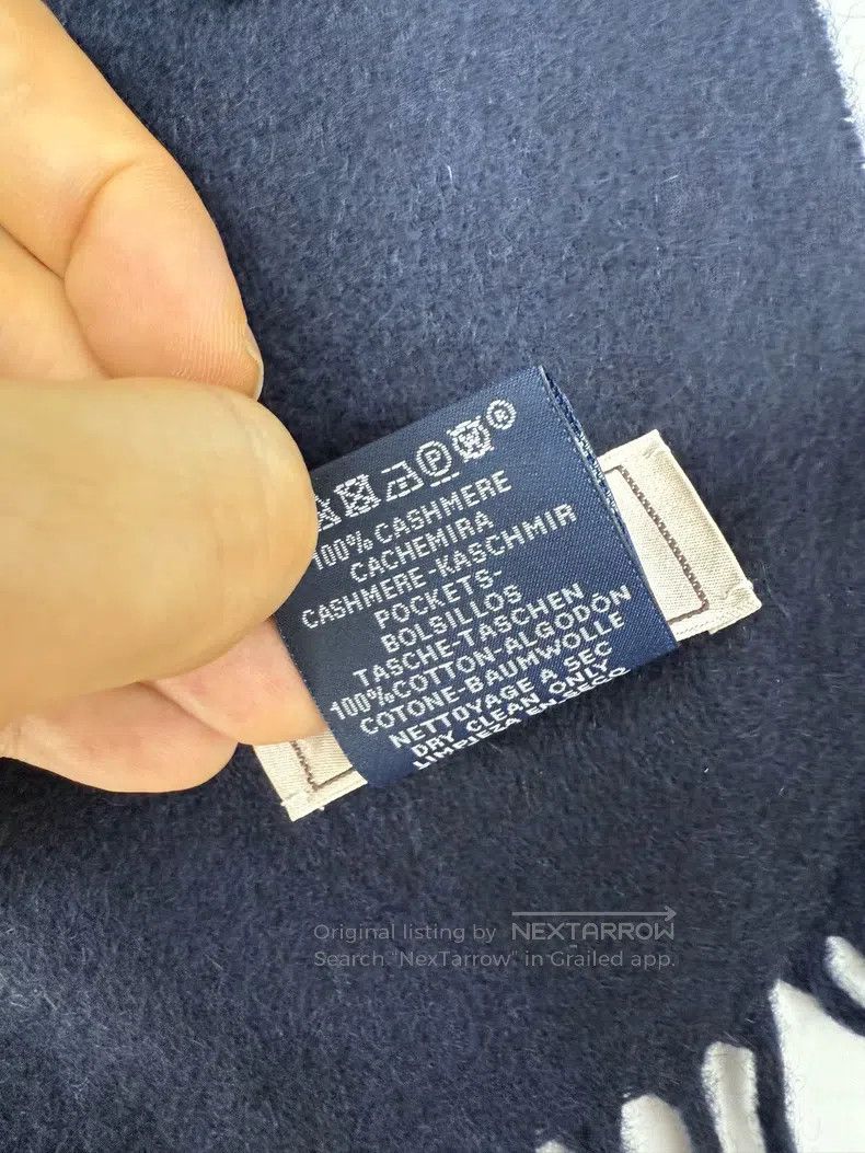 Hermes Hermes size 214*42cm Cashmere Blue Pocket Shawl Wrap Size ONE SIZE - 6 Thumbnail