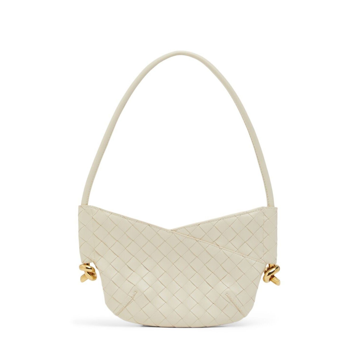 BOTTEGA VENETA Solstice Mini Sea Salt White Leather Shoulder