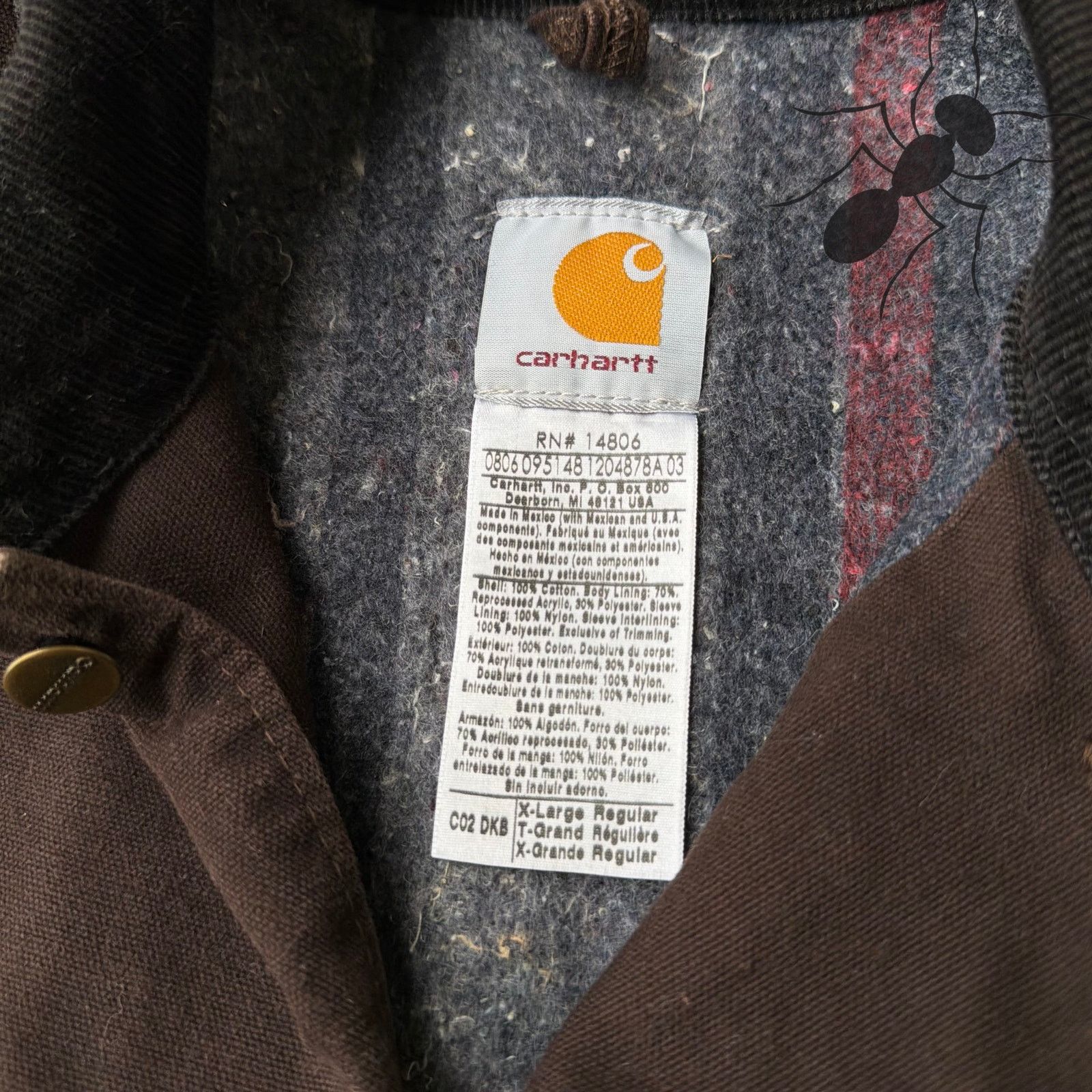 Carhartt × Vintage Carhartt C02 DKB brown button up chore work wear jacket Size US XL / EU 56 / 4 - 5 Thumbnail