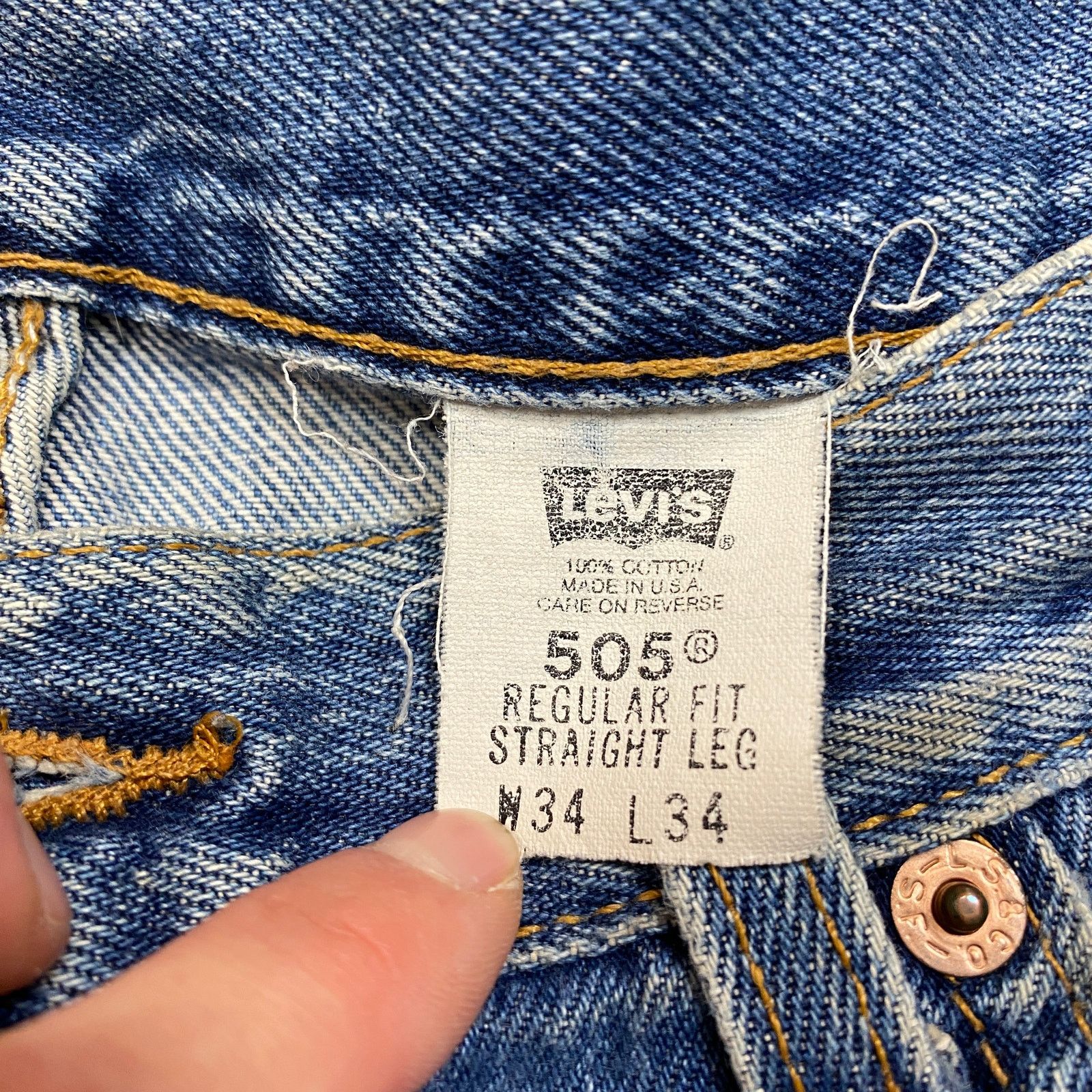 Levi's × Vintage Vintage Levi's 505 Regular Fit Jeans 34x34 Y2K Retro Size US 34 / EU 50 - 5 Thumbnail