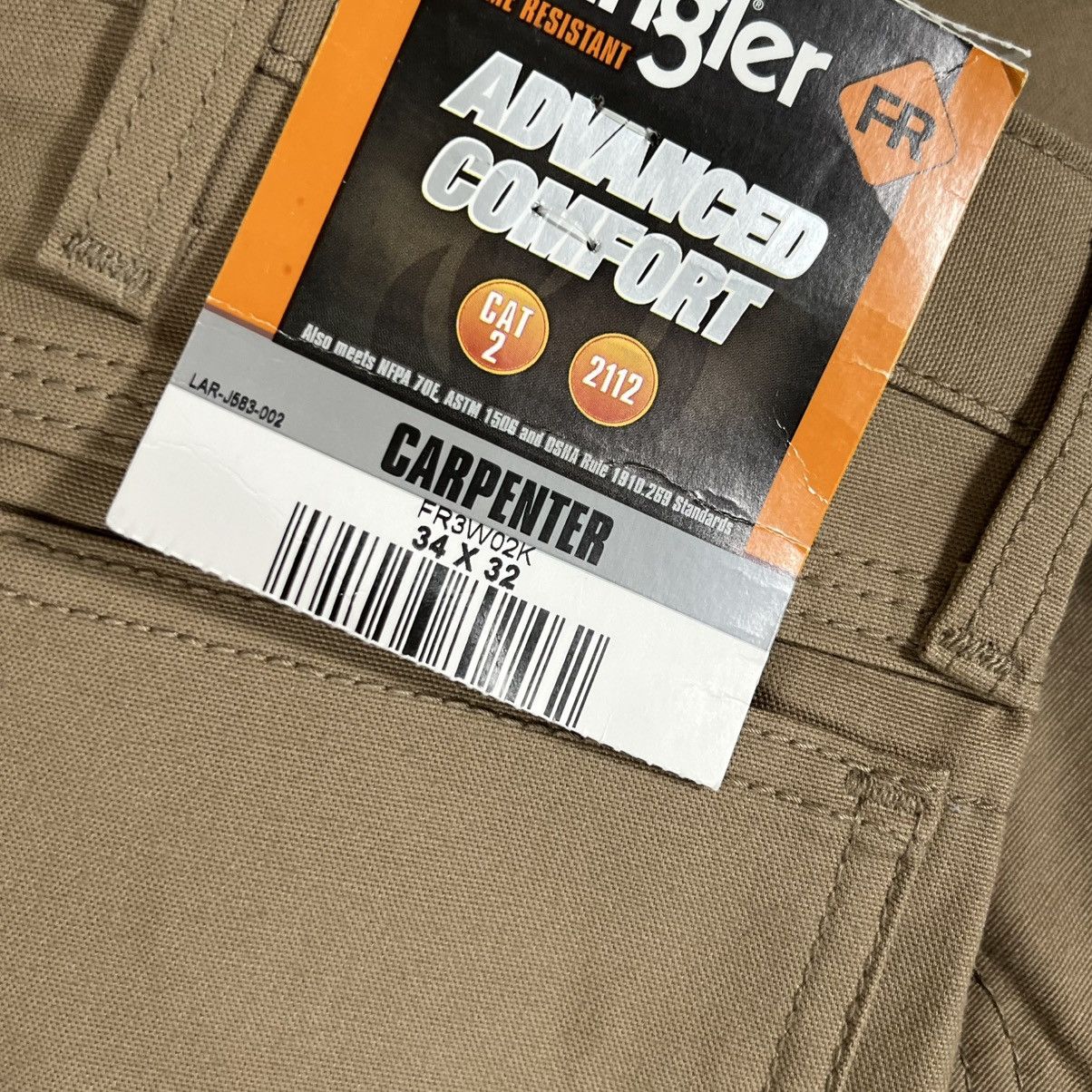 Wrangler Wrangler FR Men's Flame Resistant Regular Khaki Jeans 34x32 Size US 34 / EU 50 - 6 Thumbnail