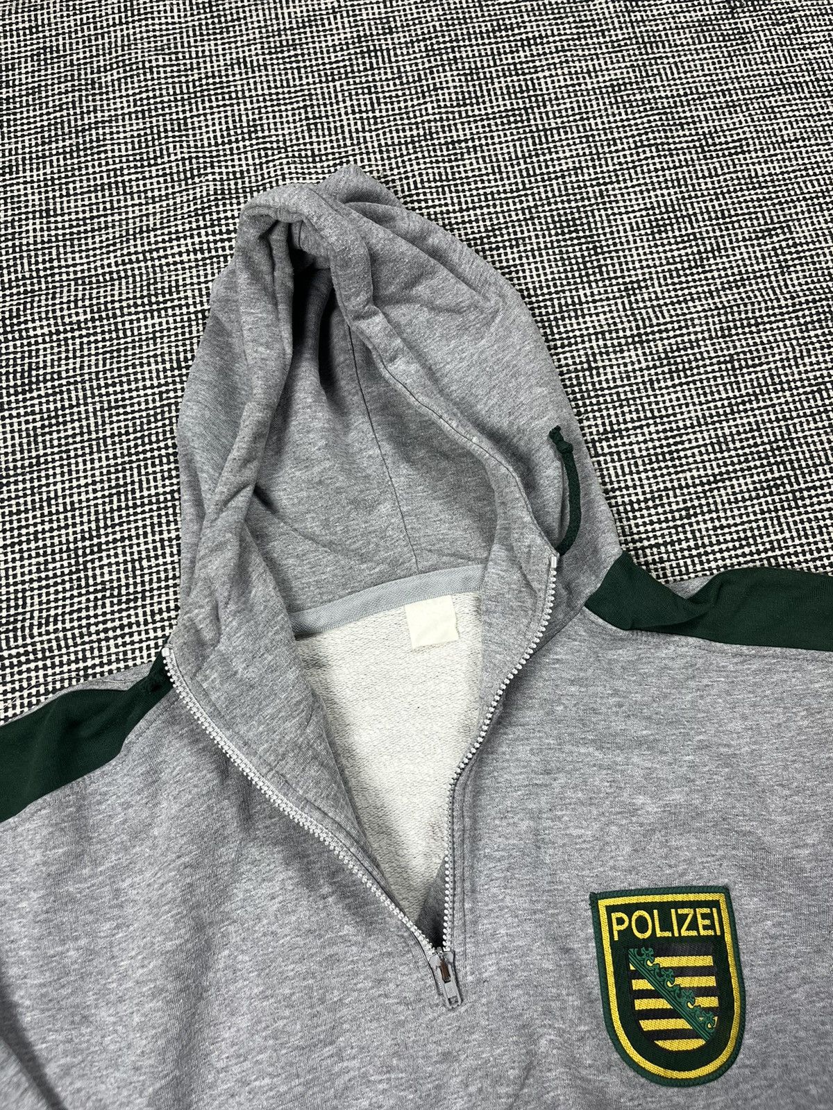 Vintage 80s vintage polizei boxy quarter zip hoodie baggy fit Size US XL / EU 56 / 4 - 5 Thumbnail