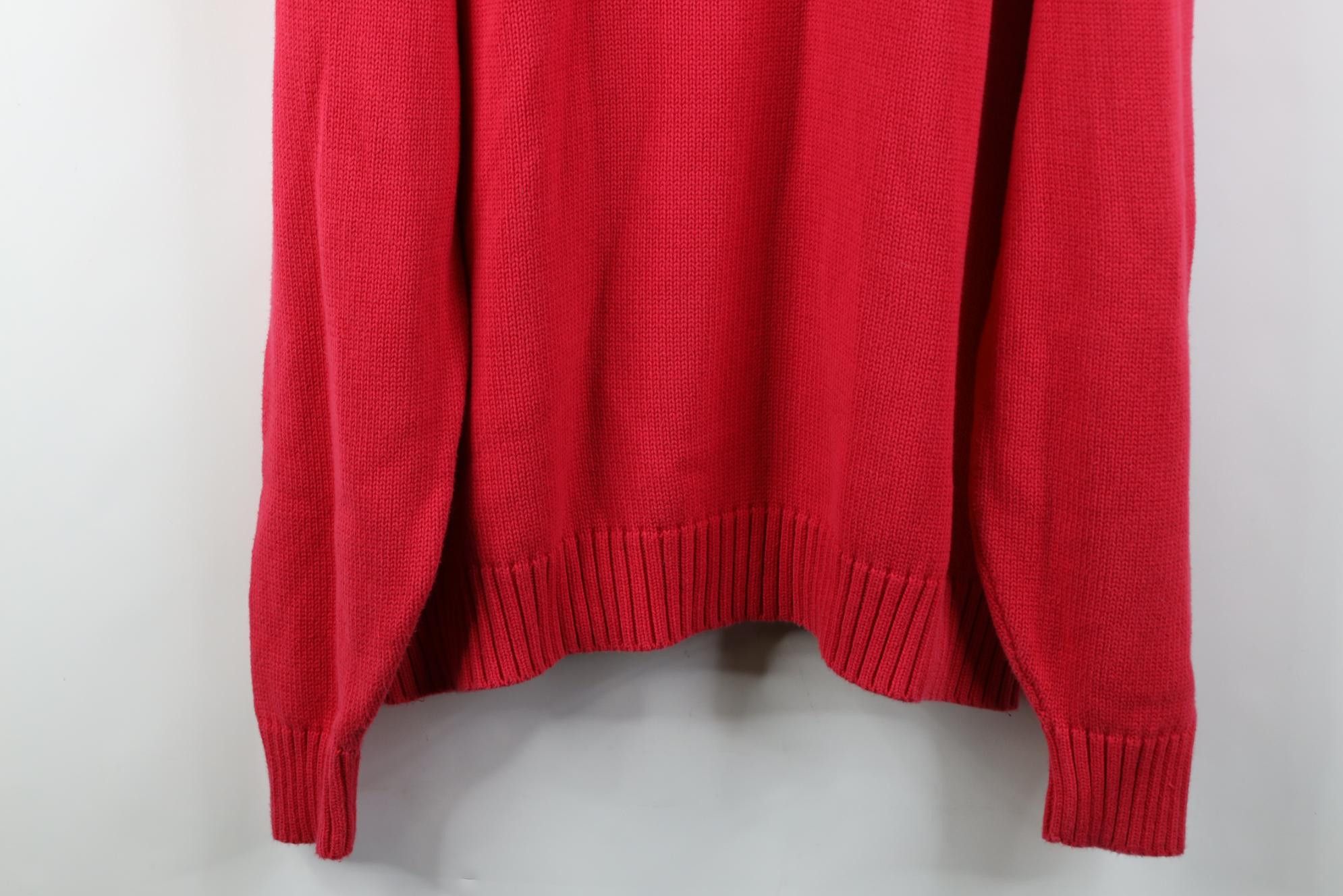 Lands' End Vintage 90s Lands End Knit V-Neck Sweater Japan Red Pink Size US XL / EU 56 / 4 - 12 Thumbnail