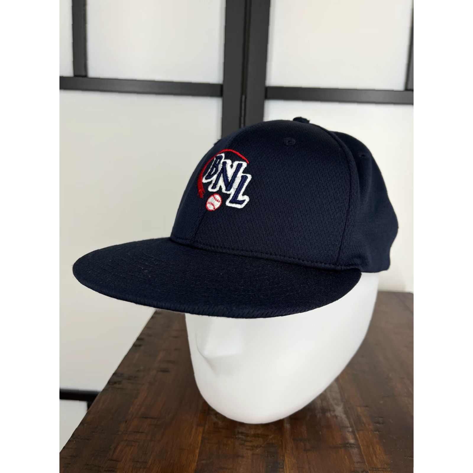 Vintage Richardson BNL Hat Cap Fitted Adult Medium Blue Baseball Polyester Mens Baseball Cap Adjustable UK USA Logo 1990s Size ONE SIZE - 4 Thumbnail