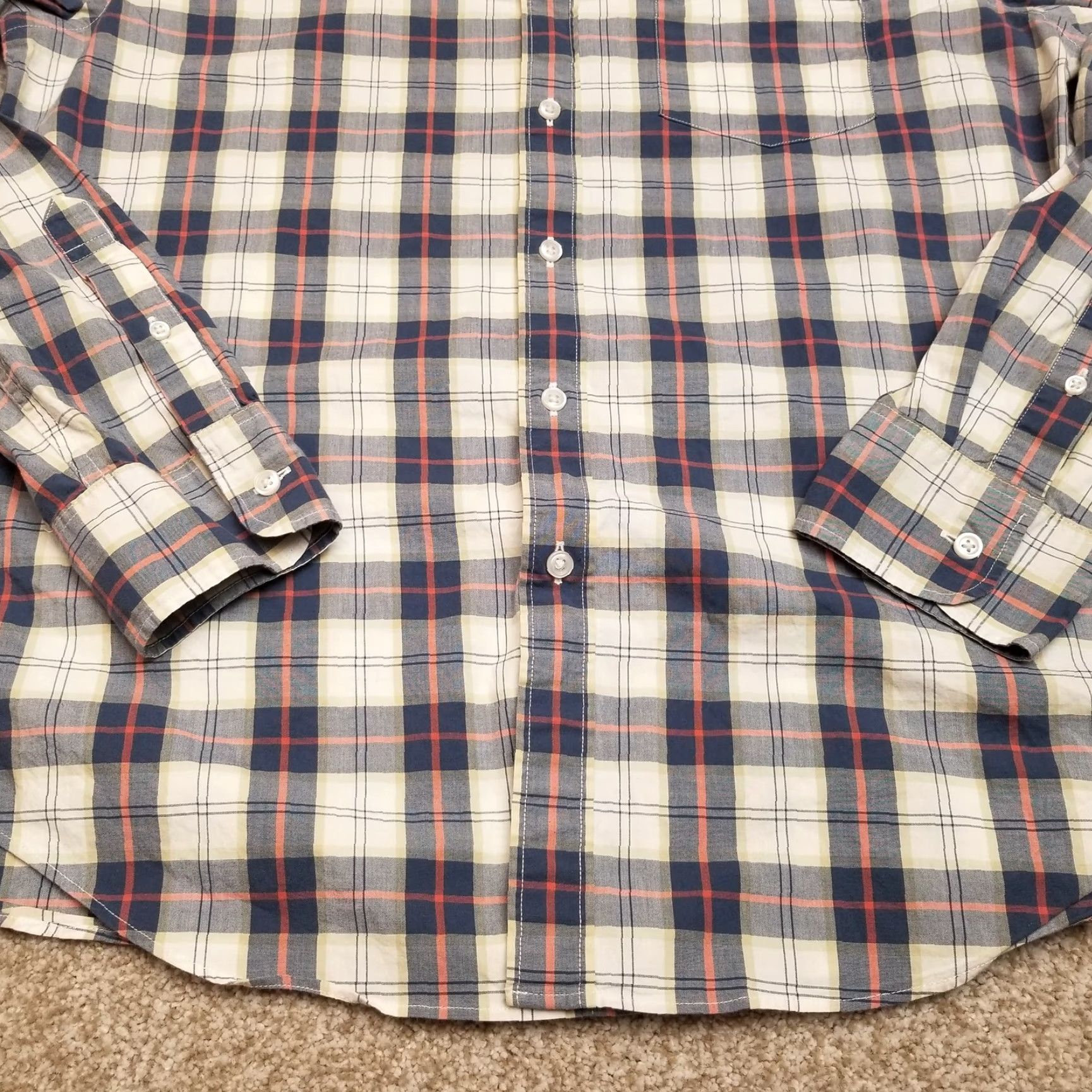 J.Crew J. Crew Shirt Mens Large Blue Check Flex Long Sleeve Cotton Blend Button Casual Size US L / EU 52-54 / 3 - 3 Thumbnail