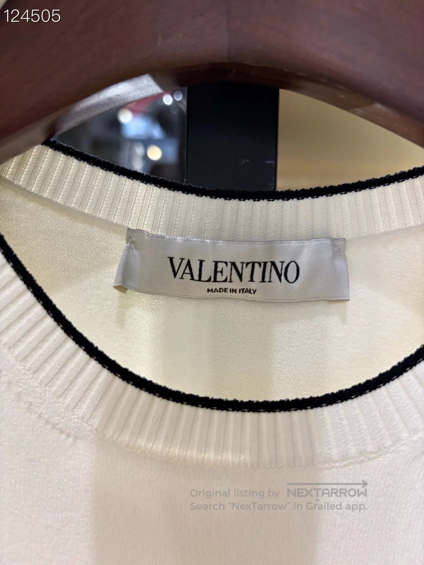 Valentino Valentino Classic Black Trim White Knit Top. Size XS / US 0-2 / IT 36-38 - 3 Thumbnail