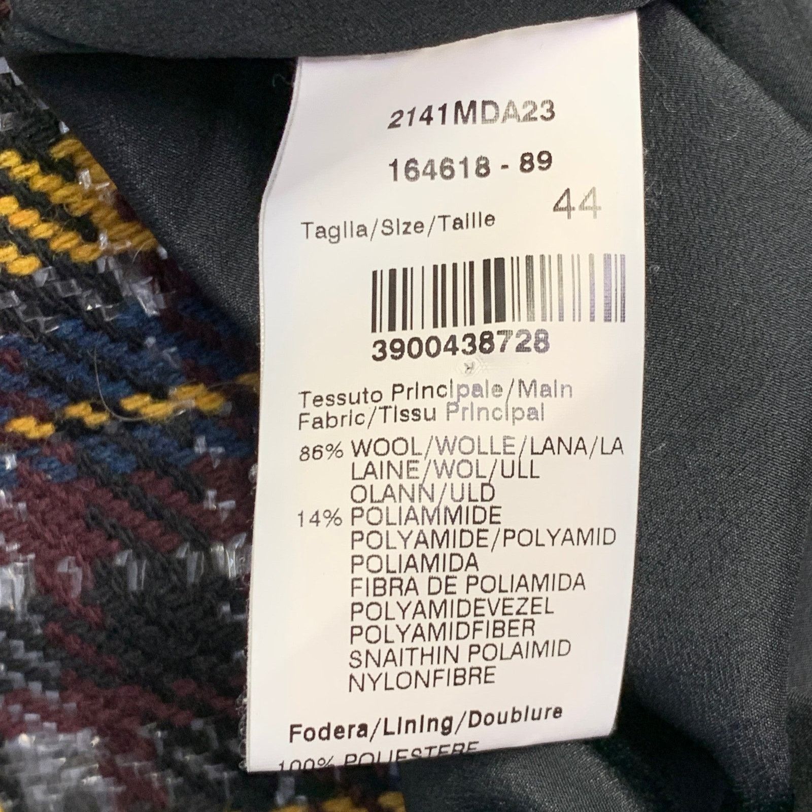MSGM Size 8 Yellow Black Silver Wool Ruffle Plaid Mini Dress Size M / US 6-8 / IT 42-44 - 6 Thumbnail