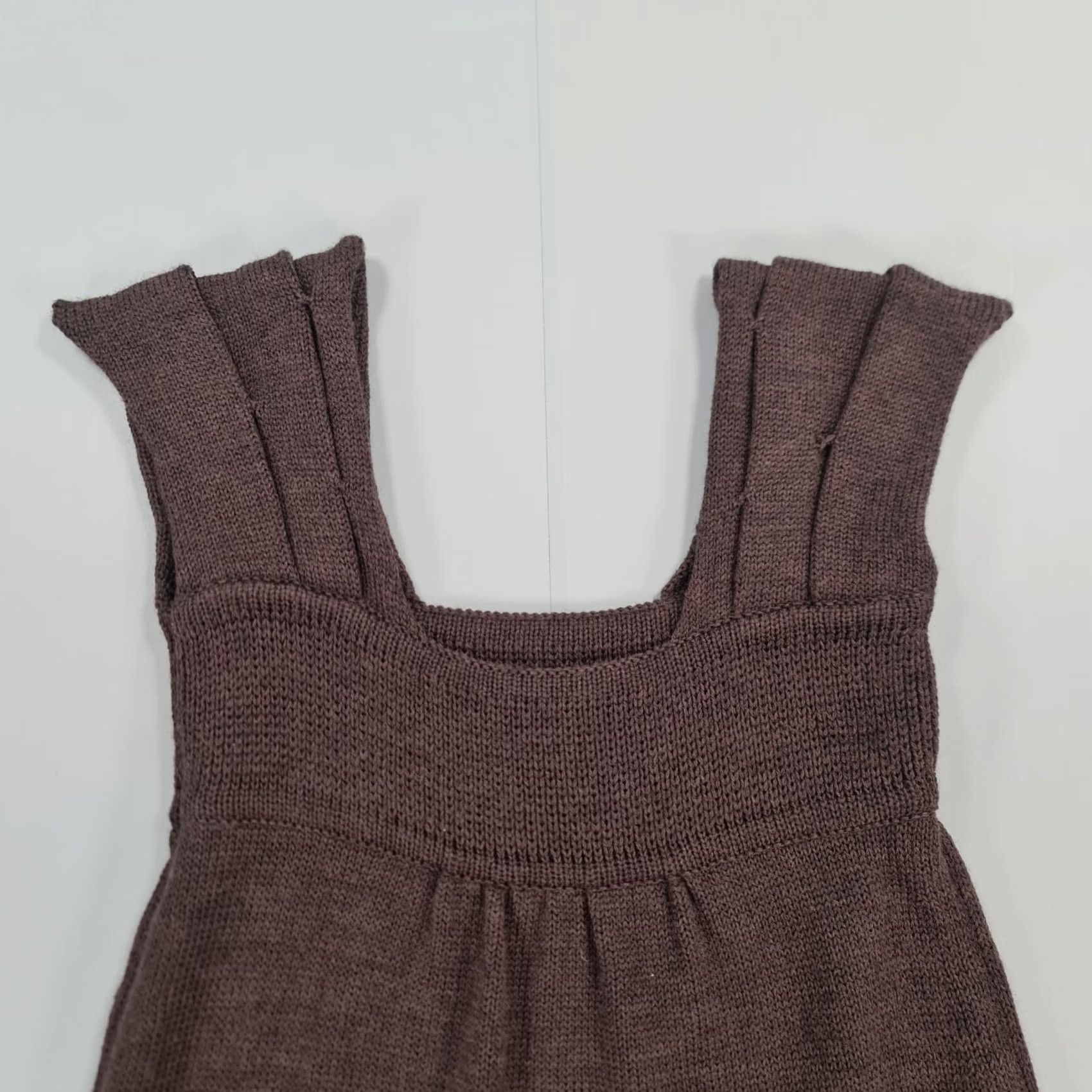 Joseph JOSEPH Womens Dress Knee Length Brown Wool Knit Sleeveless Square Neck Pullover Made In UK Small Casual Designer Modern Boys Girls Mens Womens Size S / US 4 / IT 40 - 4 Thumbnail