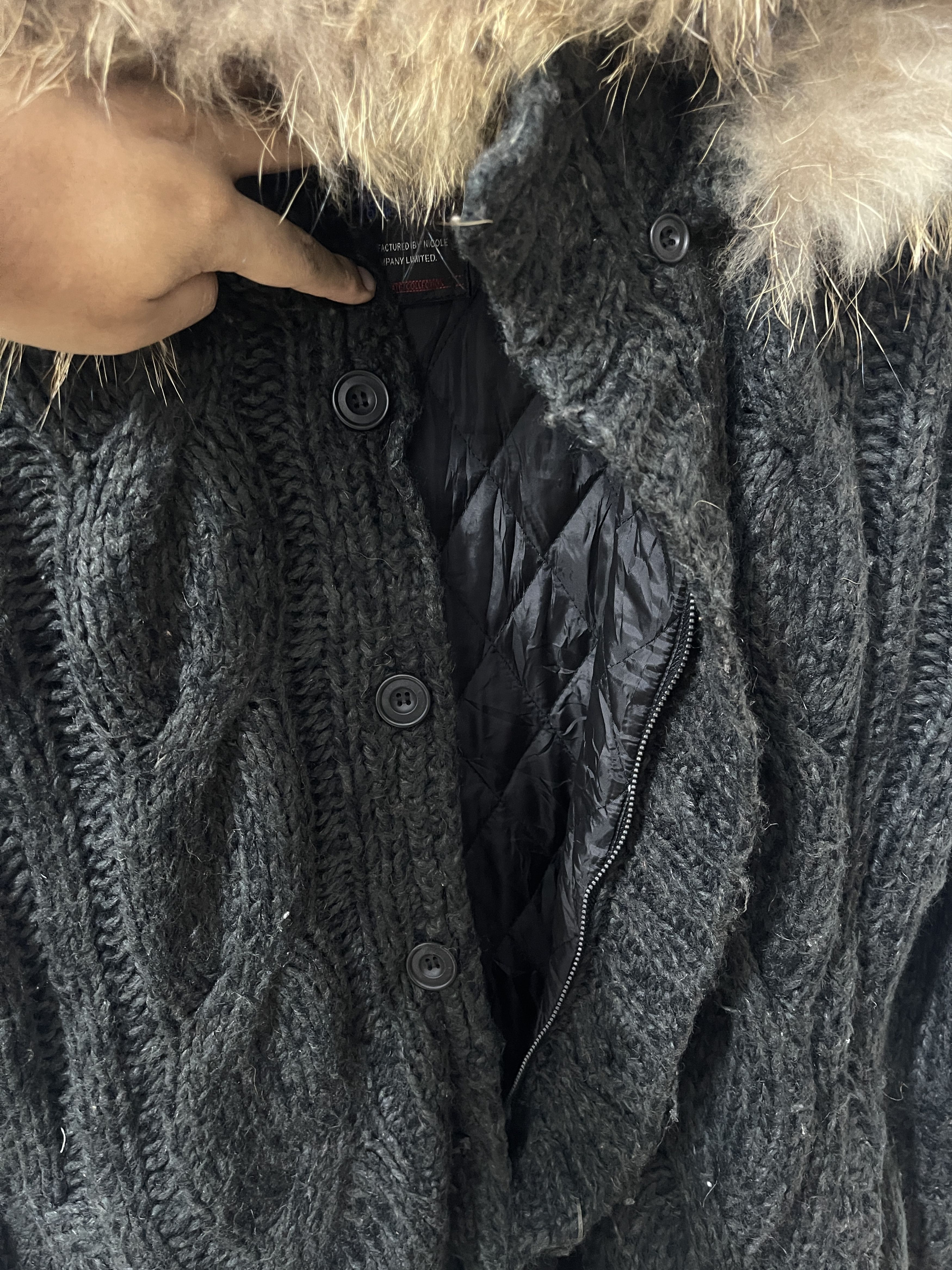 Nicole Club 2000s Nicole Club Grunge Cable Knit Fur Vkei Style Jacket Size US M / EU 48-50 / 2 - 4 Thumbnail
