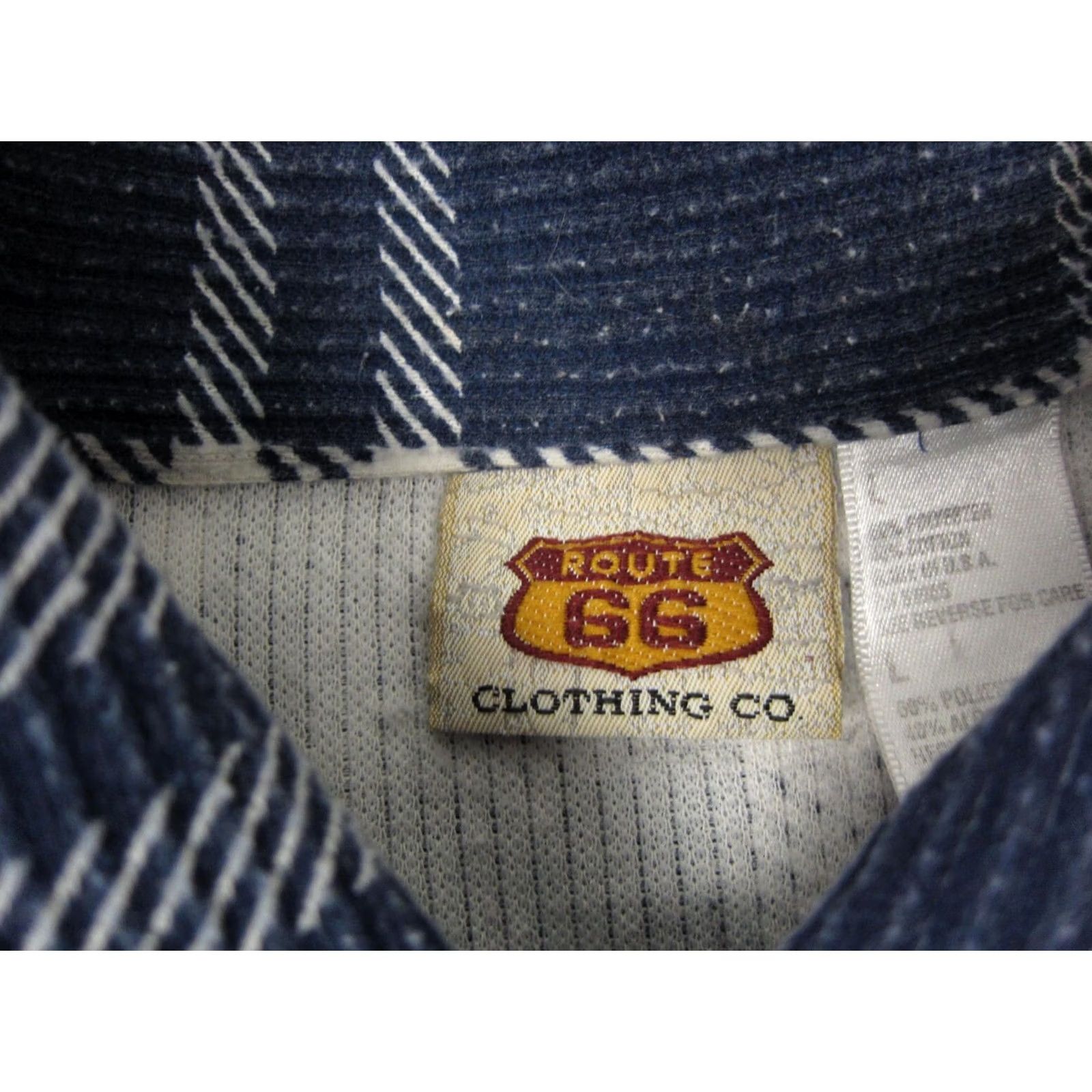 Route 66 VINTAGE Route 66 Shirt Womens Large White Blue Flannel Made in USA Ladies Size L / US 10 / IT 46 - 4 Thumbnail