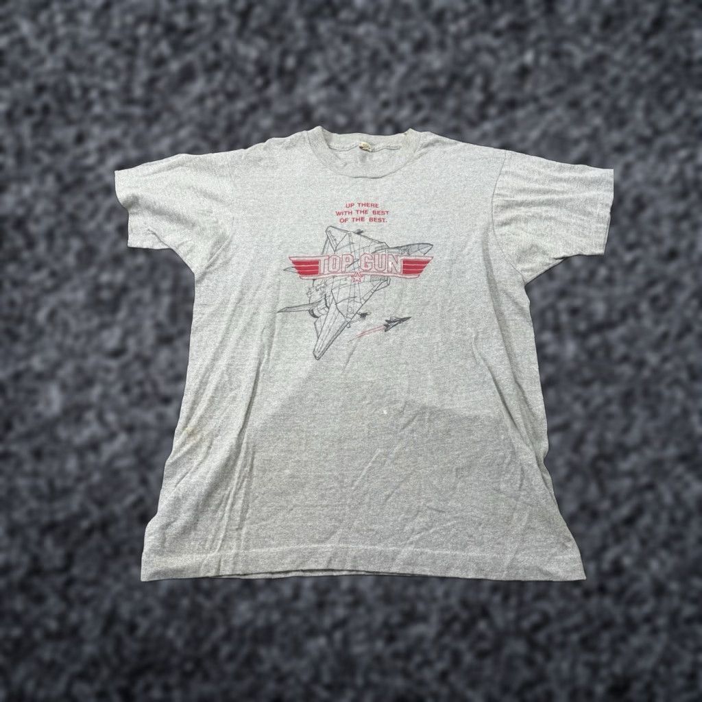 Vintage VINTAGE Hanes Heavyweight 50/50 Top Gun Graphic Tee L Gray Mens 1990s Short Sleeve Cotton Blend Size US L / EU 52-54 / 3 - 1 Thumbnail