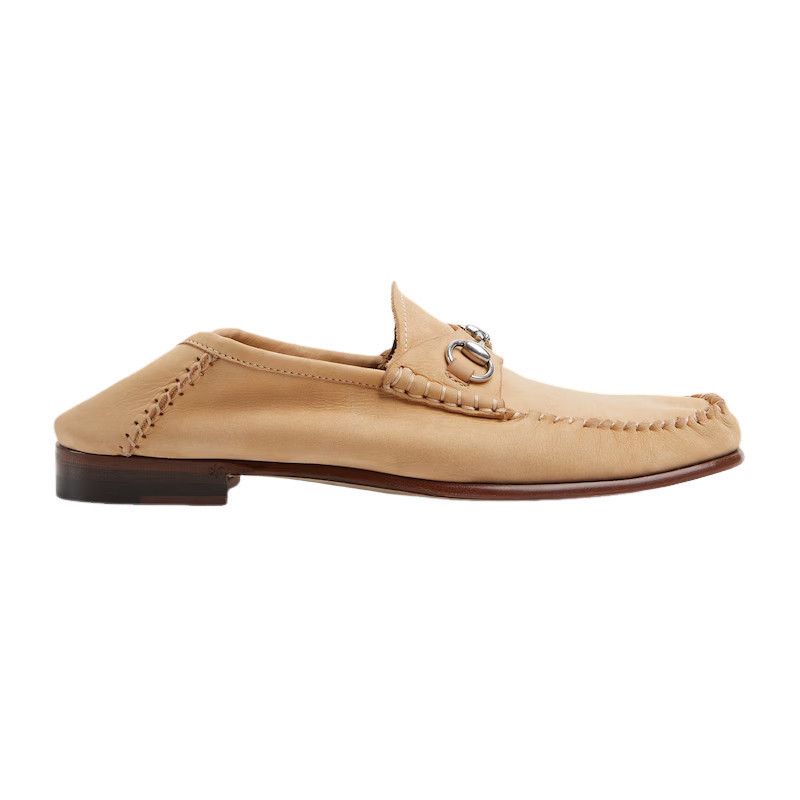 GUCCI Gigi Women's Beige Suede Loafers New & Authentic (Wome