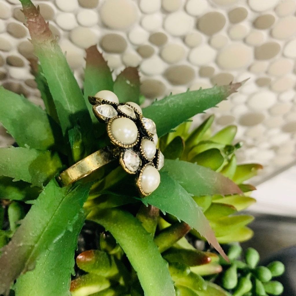 Other Ajustable Bronze big Ring with pearls Size ONE SIZE - 5 Thumbnail