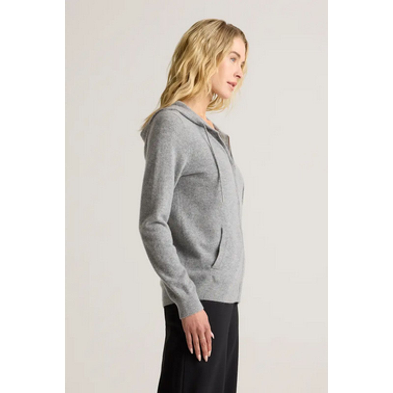 Quince Quince Women Mongolian Cashmere Full-Zip Hoodie Grey XS NWT Size XS / US 0-2 / IT 36-38 - 6 Thumbnail