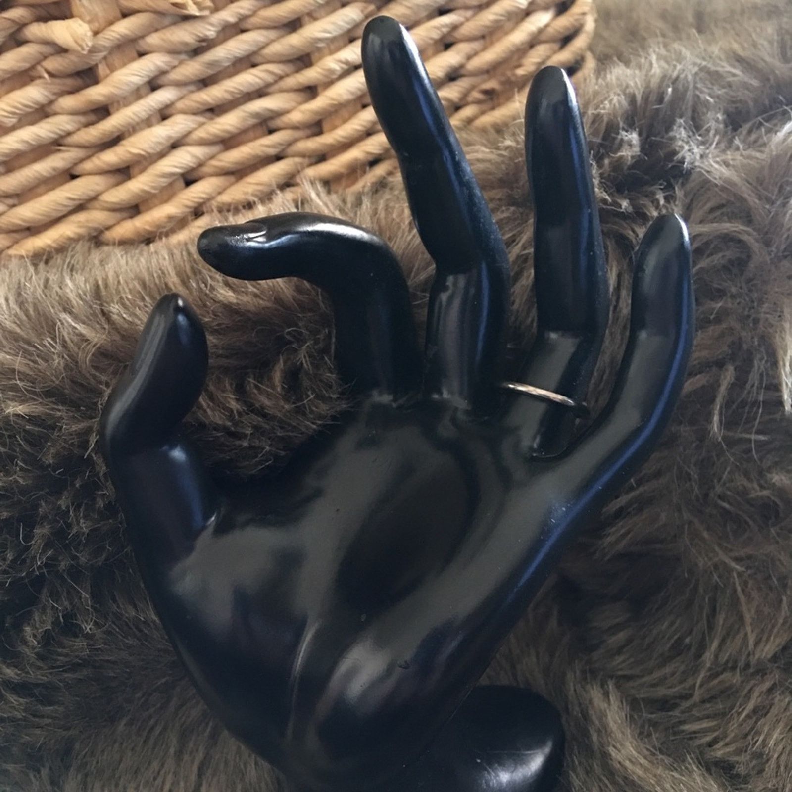 Vintage Vintage black onyx silver tone ring & earring set Size ONE SIZE - 10 Thumbnail