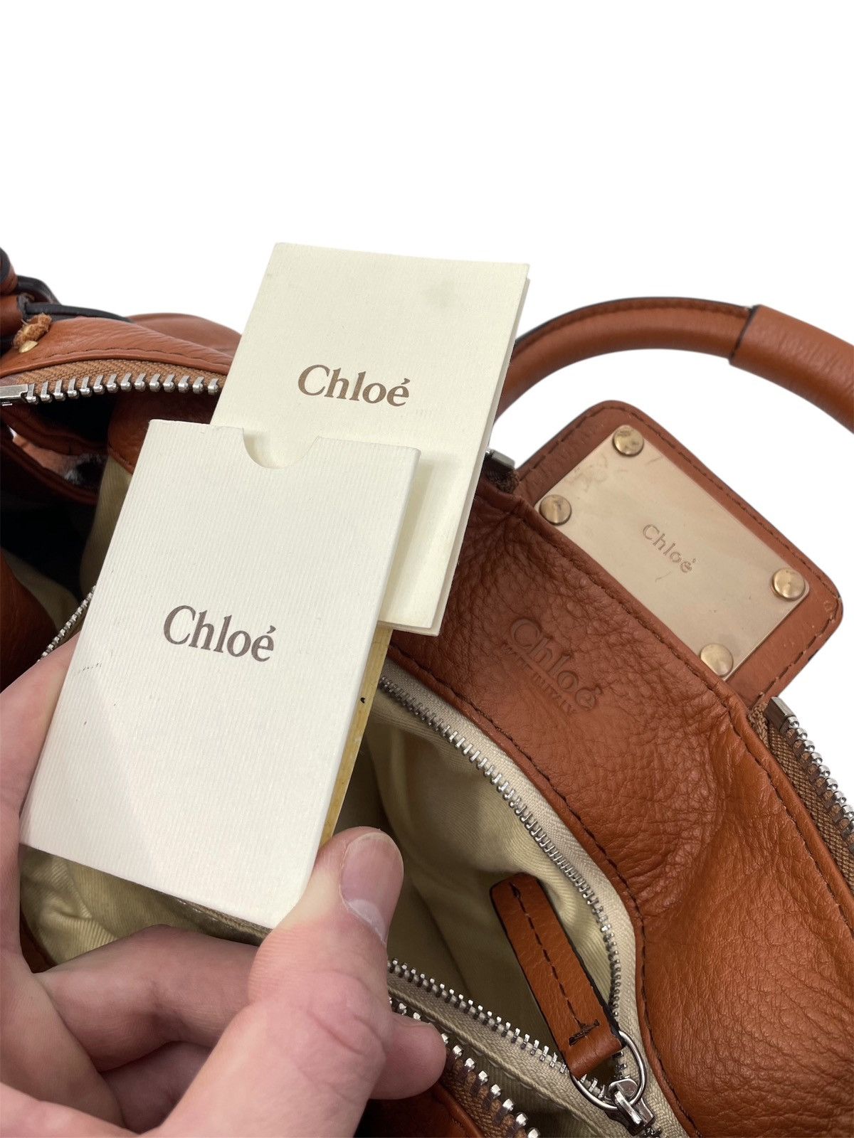 Chloe Chloé Paddington Medium Satchel Bag – Tan Pebbled Leather Size ONE SIZE - 15 Thumbnail