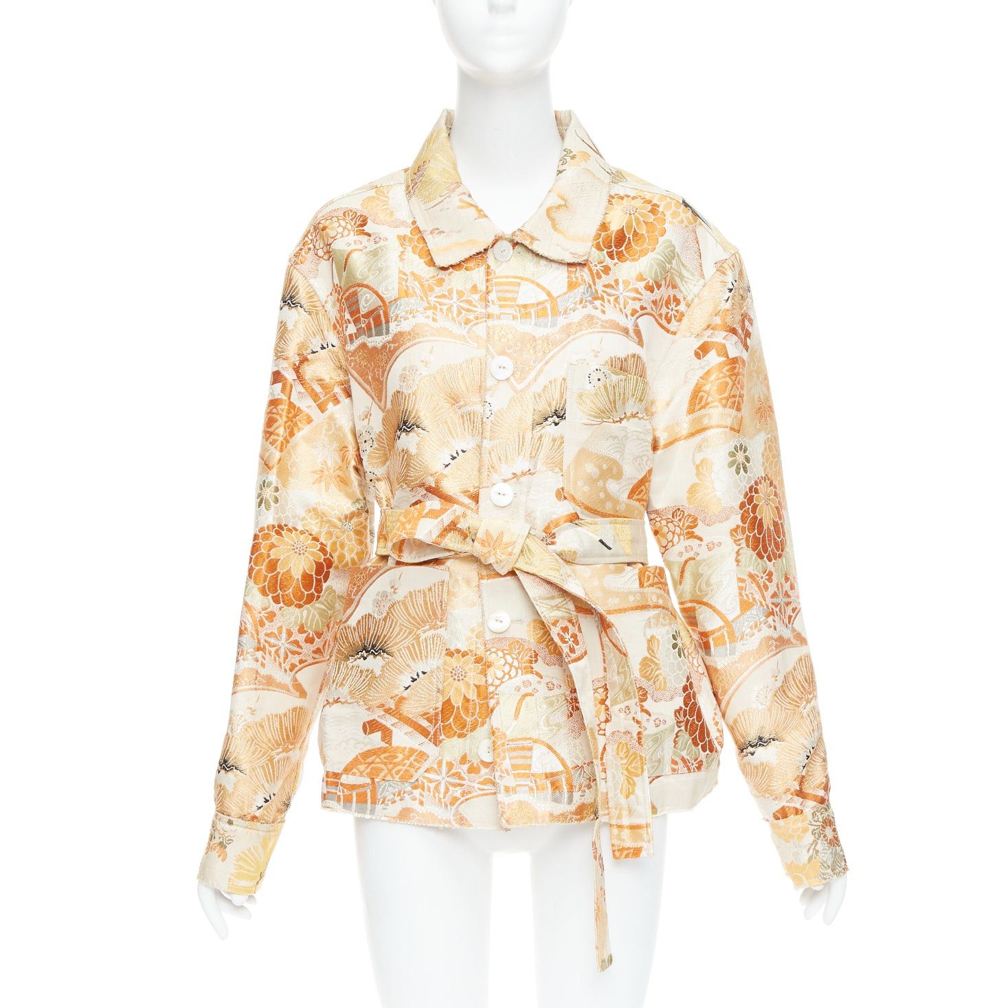Other CONSIDERED OBJECTS 142 Lane Crawford orange crane oriental jacquard coat Size M / US 6-8 / IT 42-44 - 1 Thumbnail