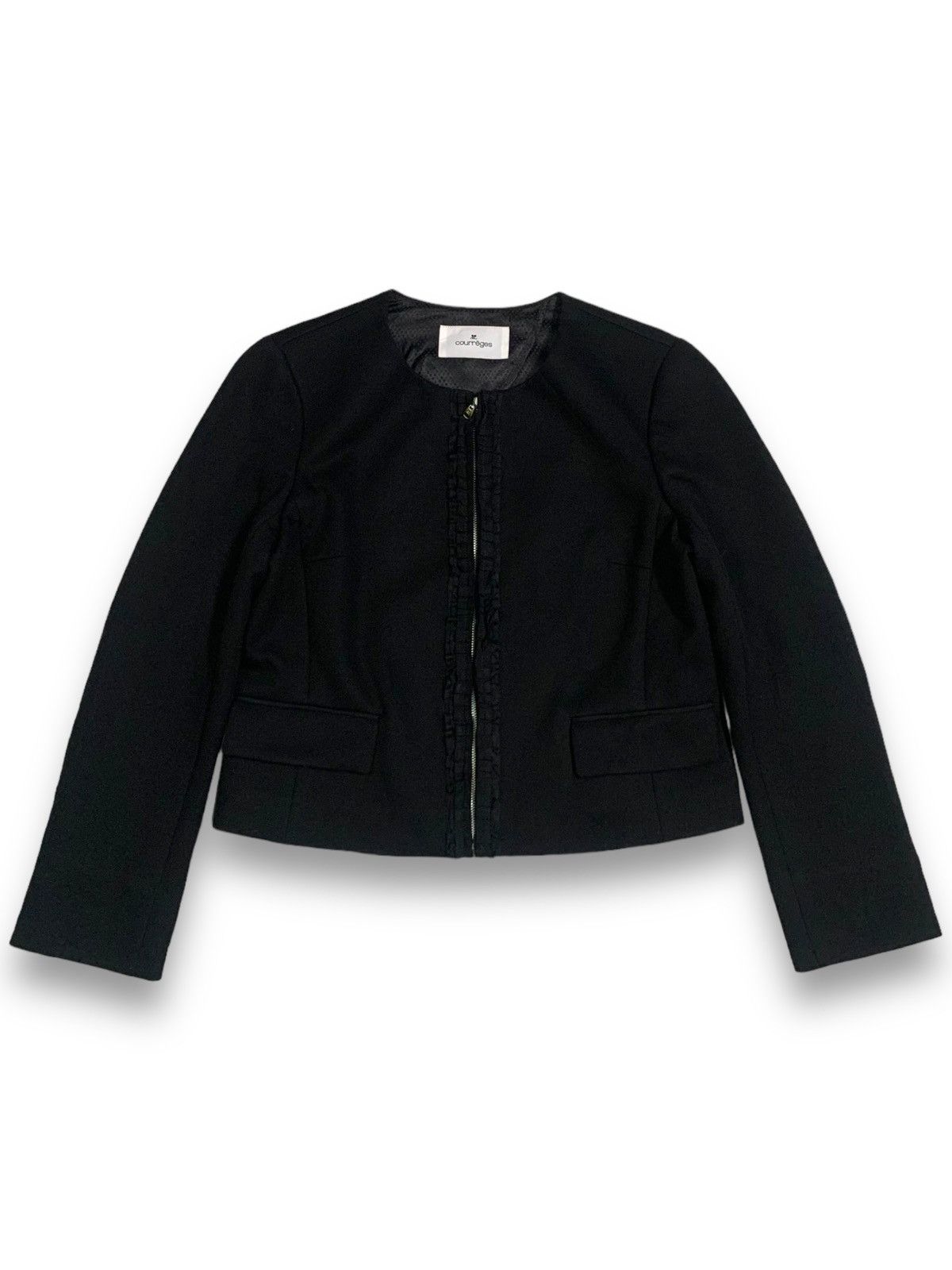 Courreges Courreges Black Cropped Cardigan Style Blazer Jacket Size M / US 6-8 / IT 42-44 - 1 Thumbnail