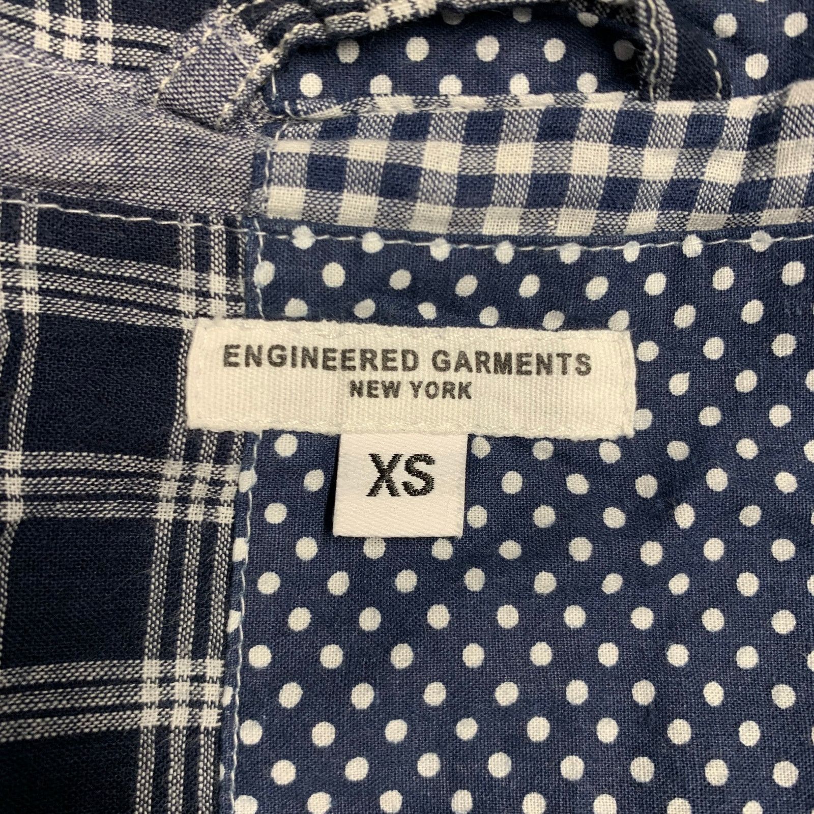 Engineered Garments Size XS Navy White Patchwork Cotton Sport Coat Size 34R - 5 Thumbnail