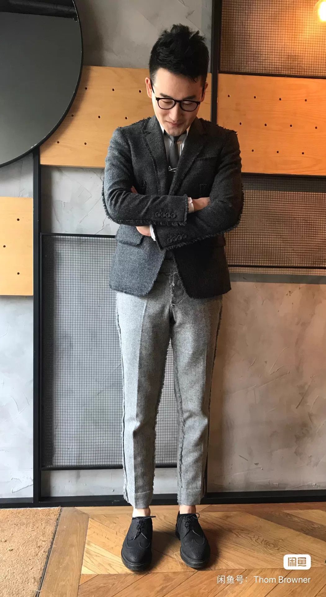 Thom Browne Thom Browne Charcoal Gray Raw Edge Tailored Blazer Size US S / EU 44-46 / 1 - 7 Thumbnail