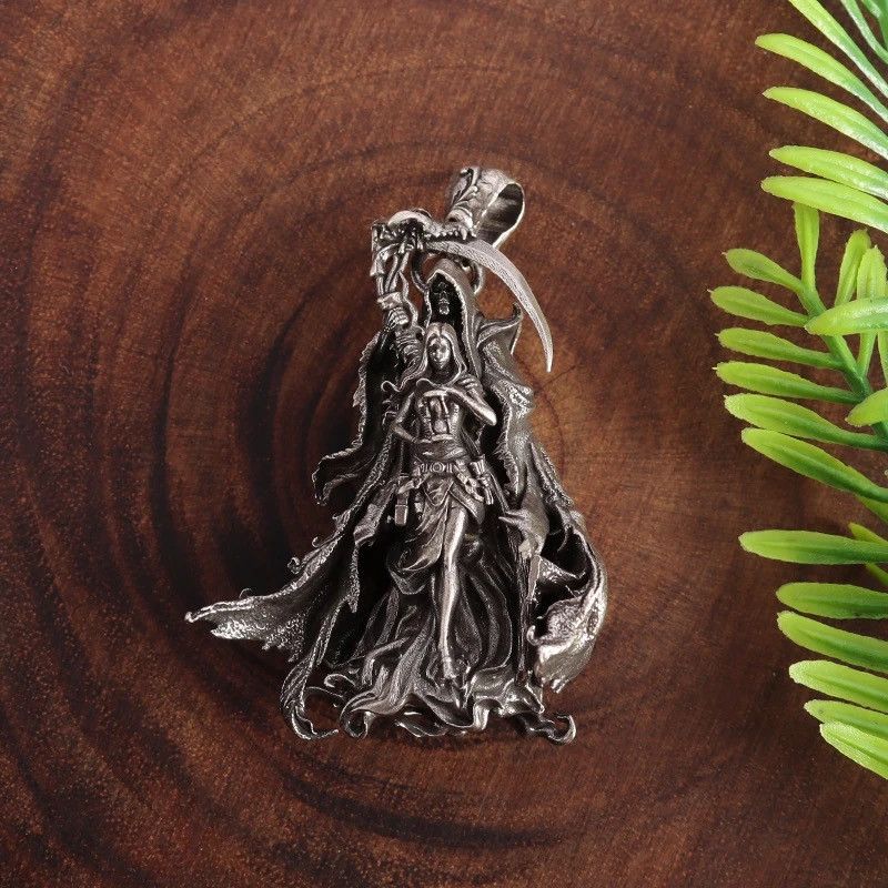 Jewelry Grim Reaper Scythe Hell Demon Skull Messenger Necklace Size ONE SIZE - 3 Thumbnail