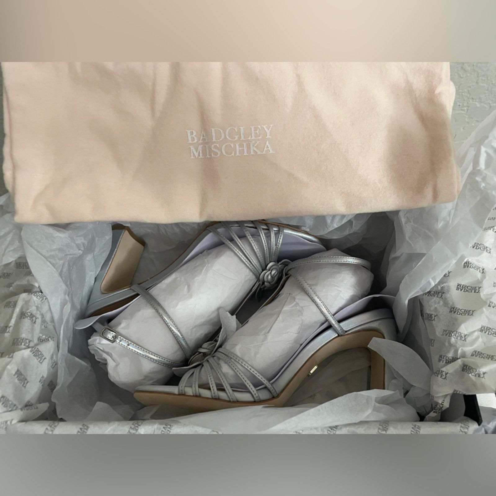 Badgley Mischka Badgley Mischka Women's Debora Heeled Sandal in Silver 6 Size US 6 / IT 36 - 9 Thumbnail