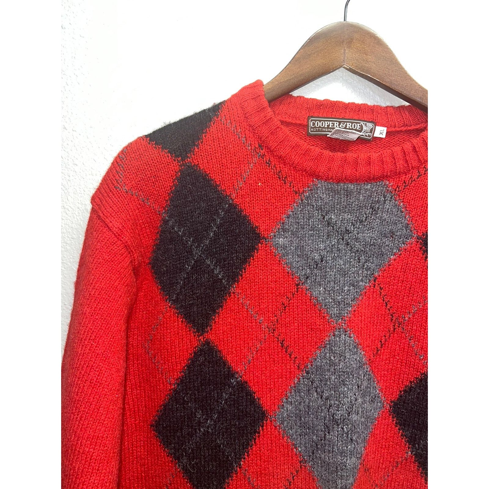 Vintage Vintage Red Wool Sweater Cooper & Roe Nottingham England L Size US L / EU 52-54 / 3 - 2 Thumbnail