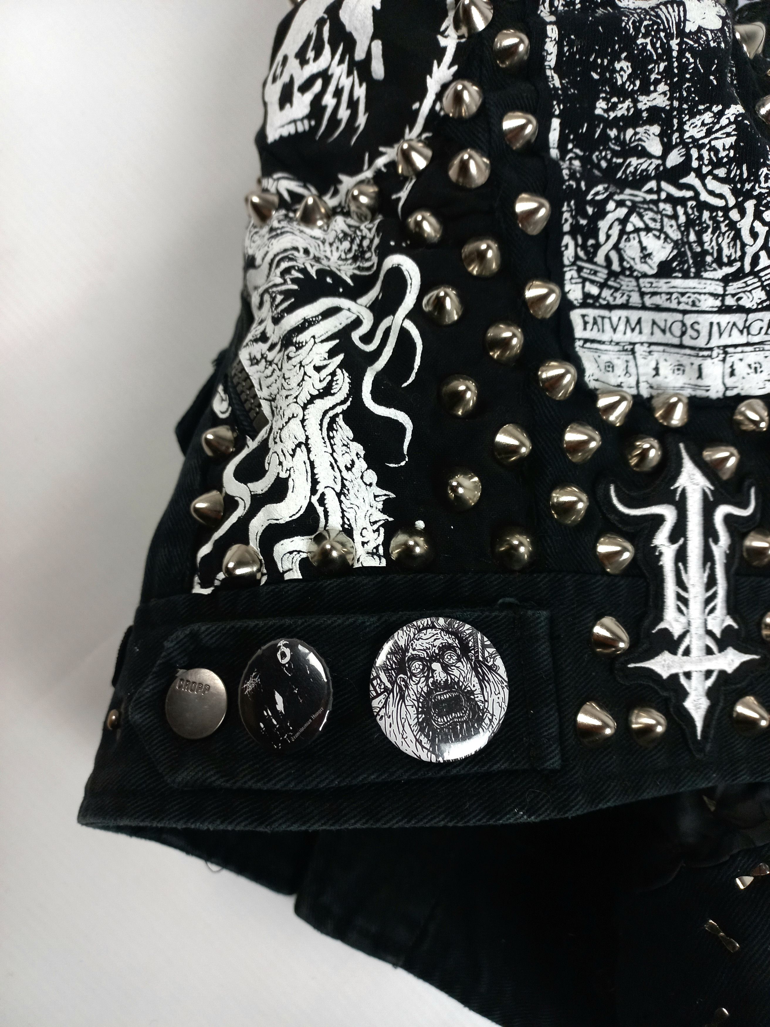 Band Tees × Vintage Rare custom Black Metal denim vest battle vest battle jacket Size US M / EU 48-50 / 2 - 7 Thumbnail