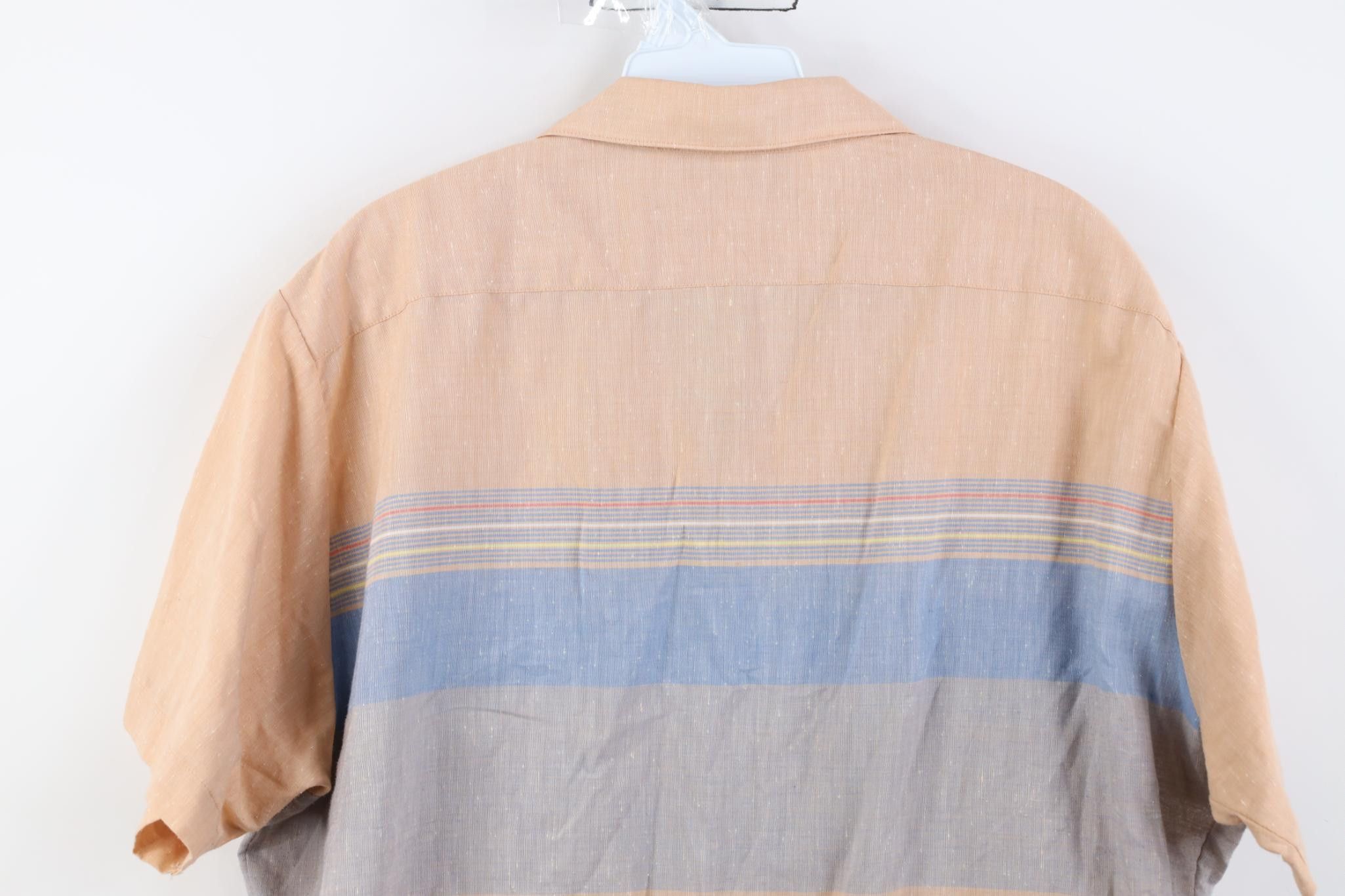 Vintage Vintage 70s 80s Streetwear Block Looped Collar Button Shirt Size US L / EU 52-54 / 3 - 11 Thumbnail
